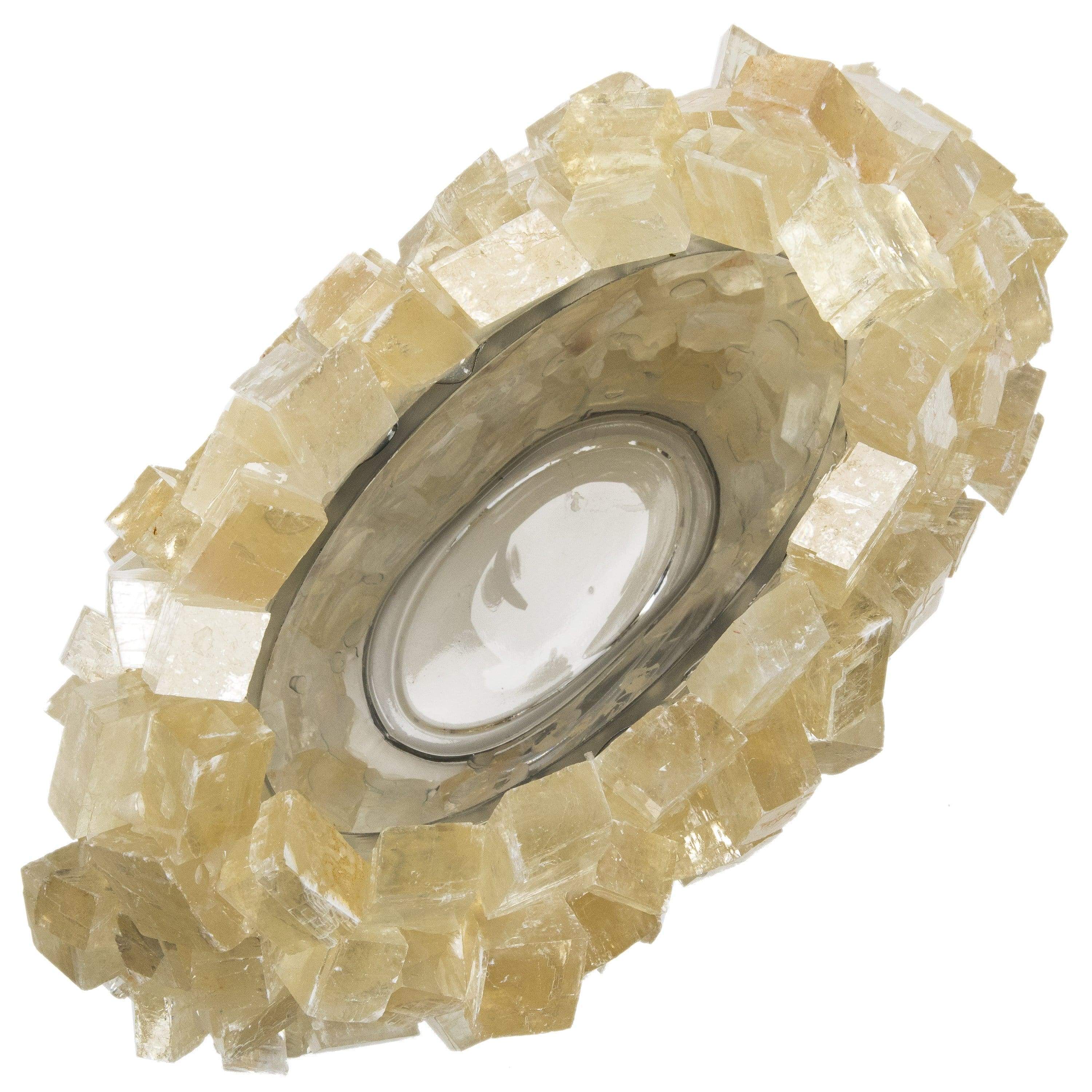 10.5 Inch Calcite Gemstone Vase - Handcrafted Natural Stone Home Decor for Living Room, Office & Wedding Centerpiece