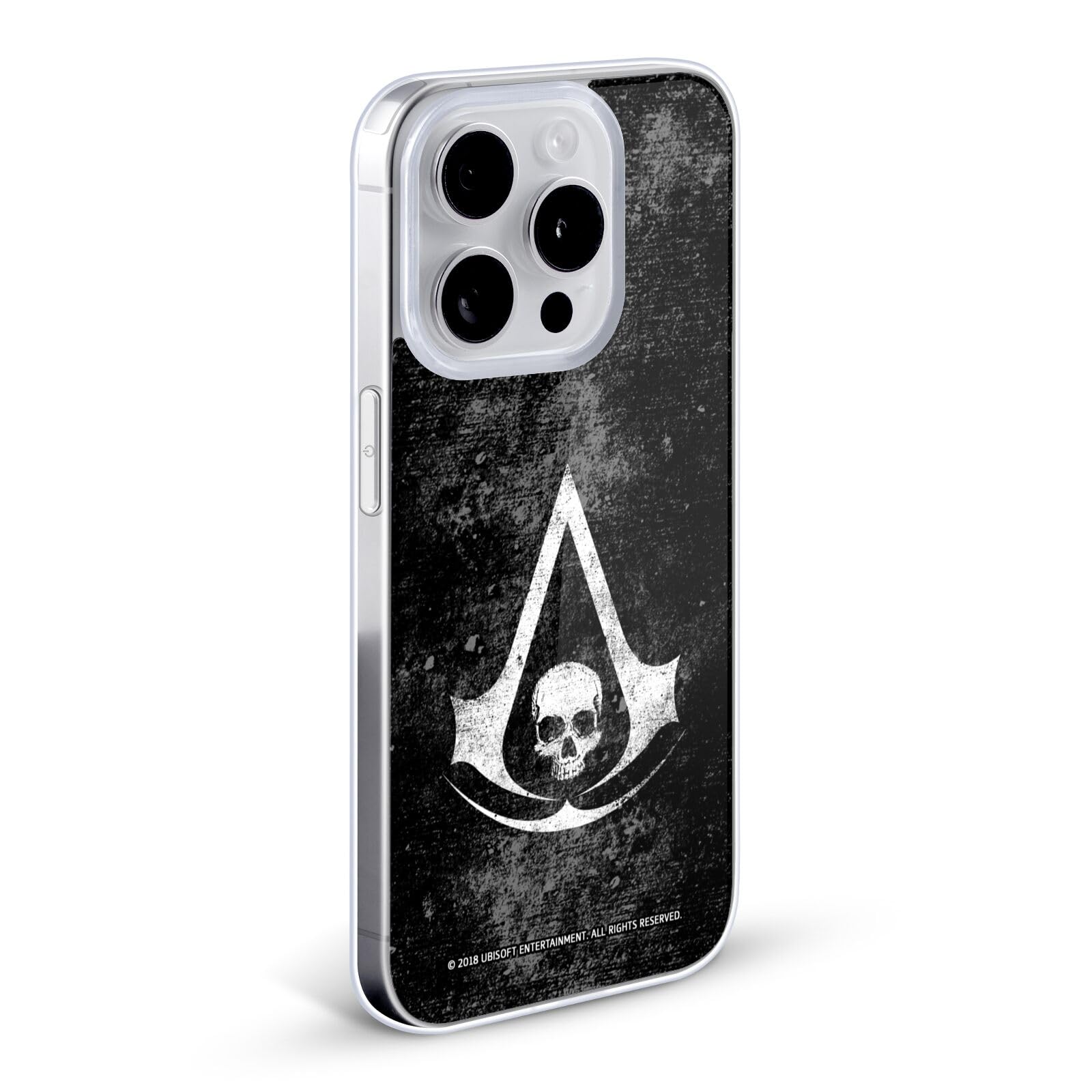 Officially Licensed Assassin's Creed Grunge Black Flag iPhone 12 Case - Soft Gel Protective Cover for Apple iPhone 12 & iPhone 12 Pro - Perfect for Gaming Fans & Everyday Use