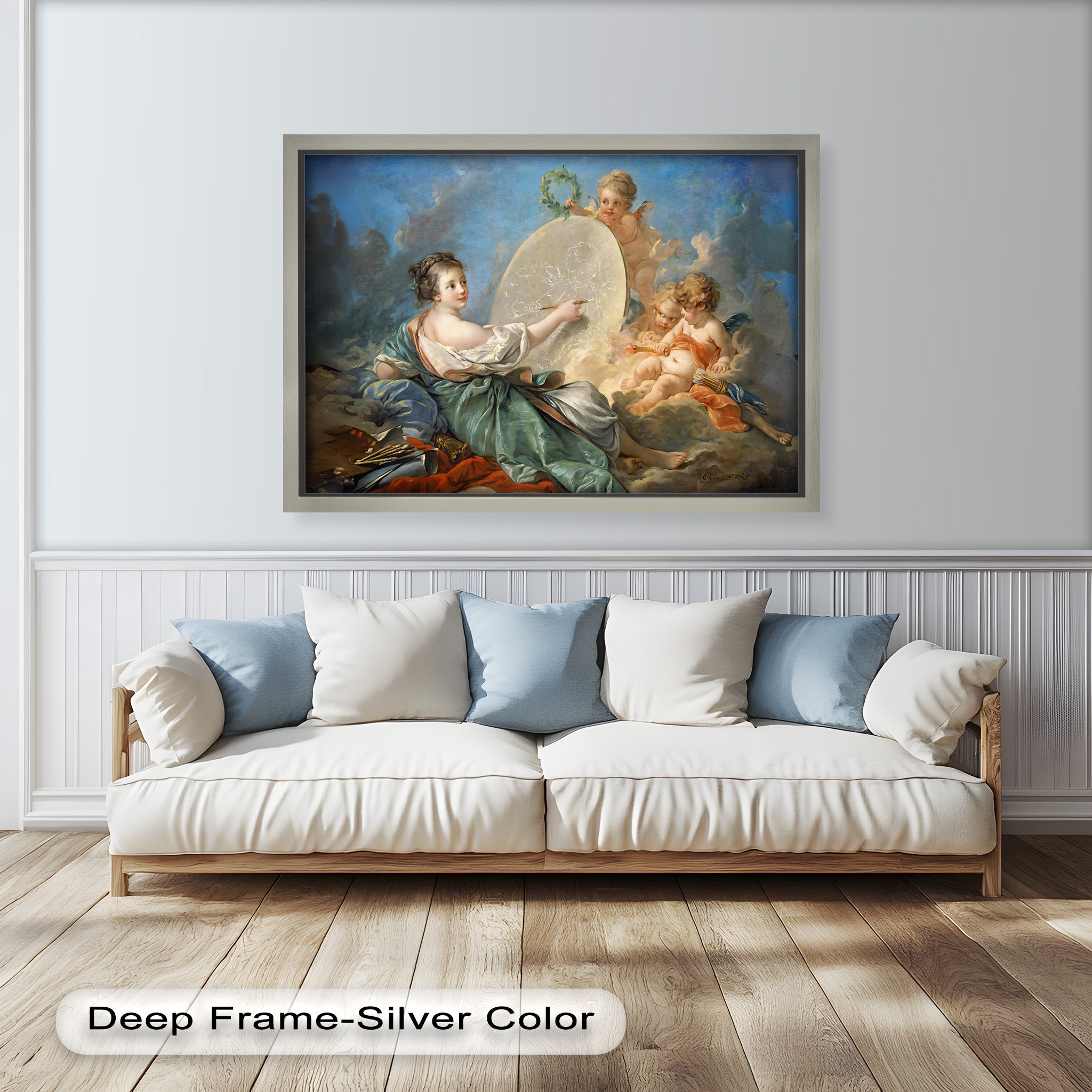 Rococo Oil Painting - Allegory of Art and Innocence | Hand-Painted Canvas Artwork for Home Decor & Wall Art | Perfect for Living Room, Bedroom, or Office