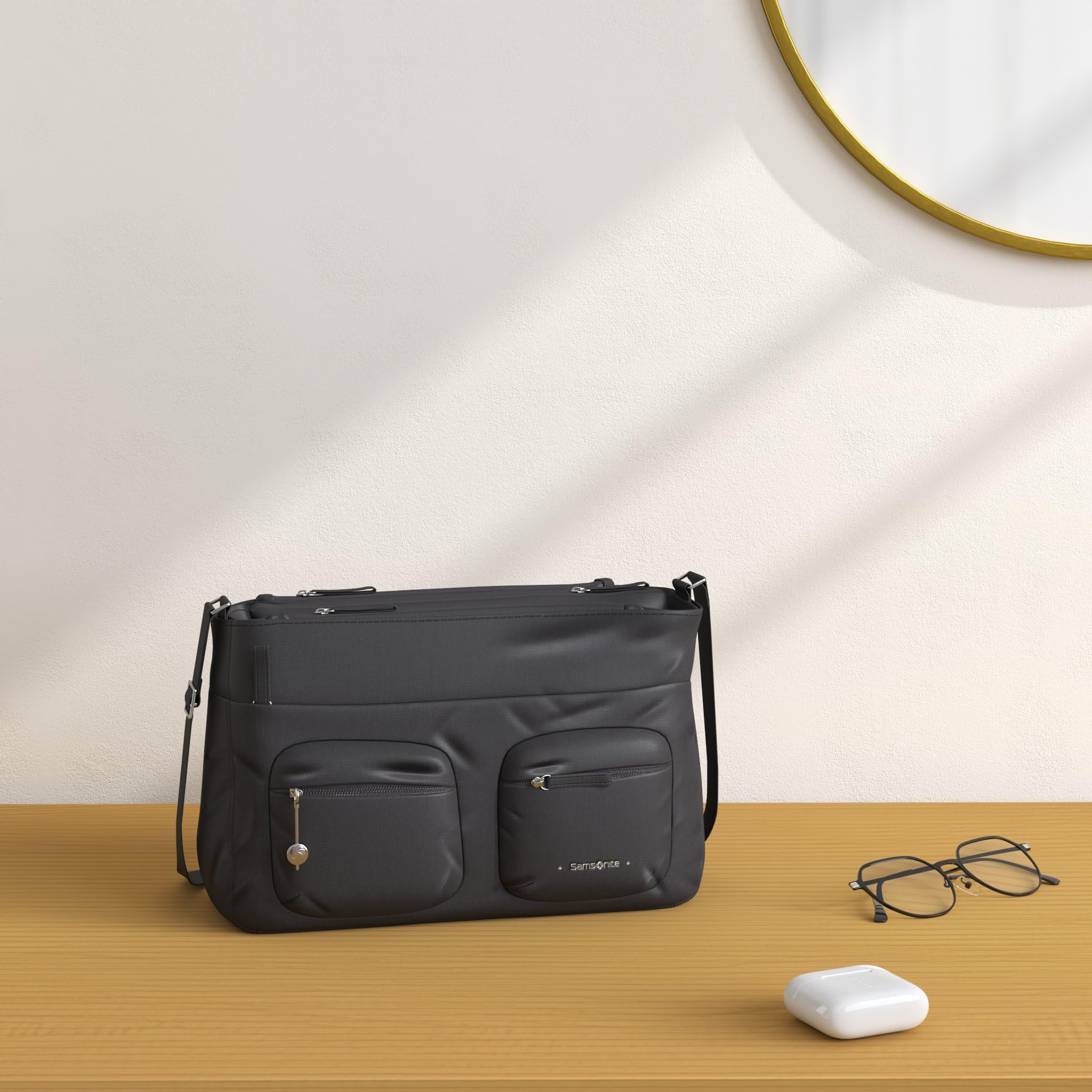 Samsonite Messenger Bags for Men & Women - Durable Laptop Briefcase with USB Charging Port - Perfect for Business, Travel & Commuting | Water-Resistant Work Bag