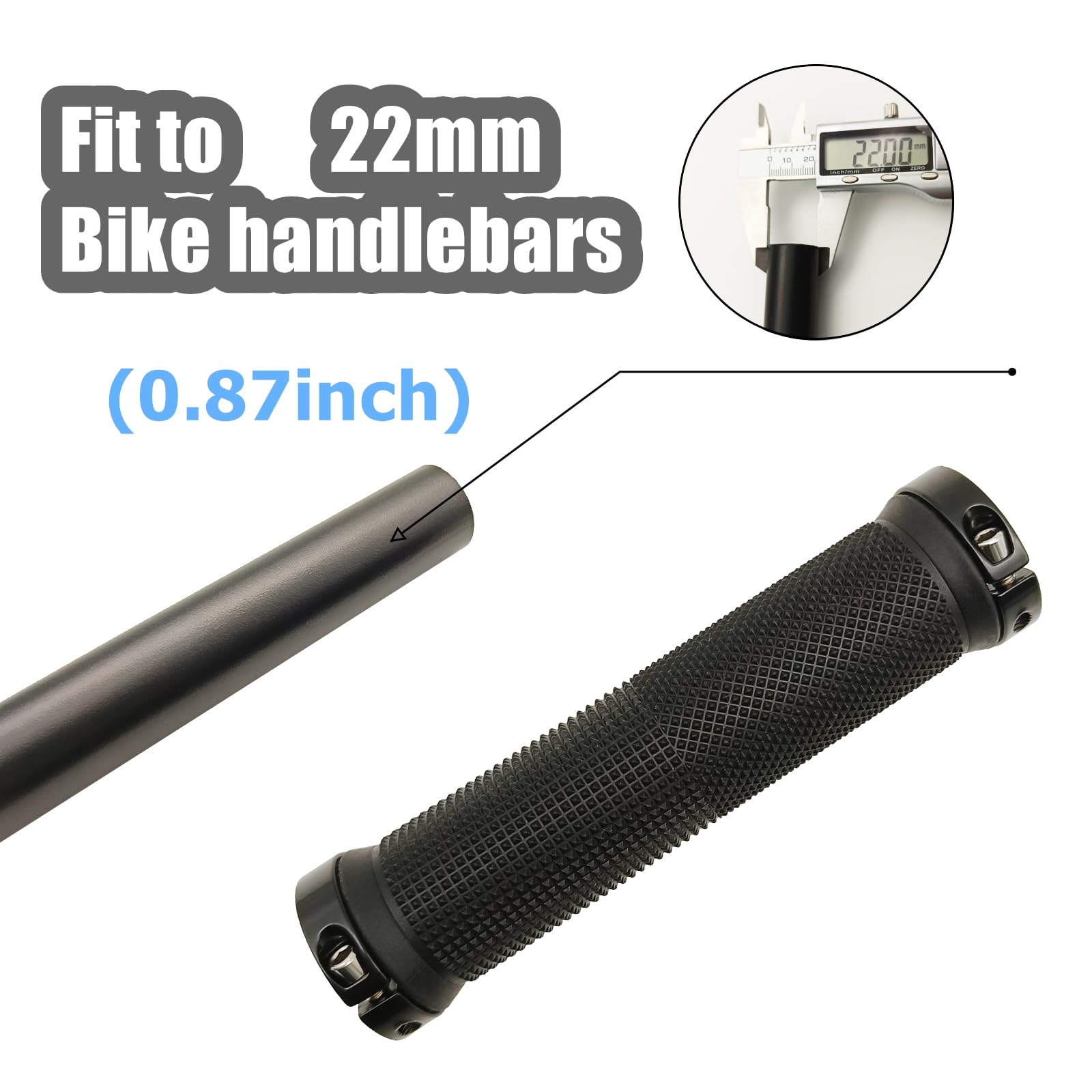 Premium MTB Bike Handlebar Grips - Ergonomic Elastic Grainy Design with Double Lock for BMX, E-Bike, Scooter & Urban Bicycles | Ideal for Commuting, Off-Roading & Long Rides