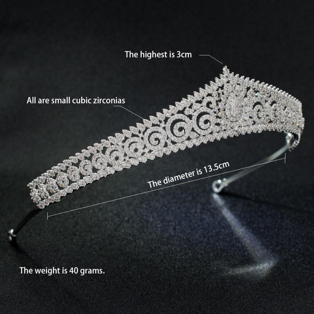 Elegant Cubic Zirconia Flower Tiara Crown for Brides | Wedding Hair Accessories S17803 | Perfect for Bridal Showers, Weddings & Special Occasions