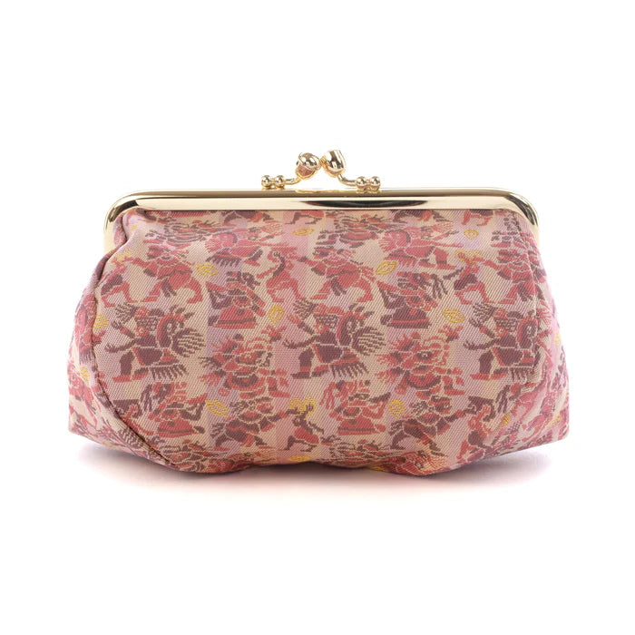 Authentic Kyoto Nishijin Woven Small Pouch - Aztec Mythology Design | Japanese Gamaguchi Cosmetic & Makeup Bag | Travel Toiletry Organizer, Stationery Pouch & Bag-in-Bag for Women's Accessories | Perfect for Daily Use, Gift Giving & Cultural Enthusiasts