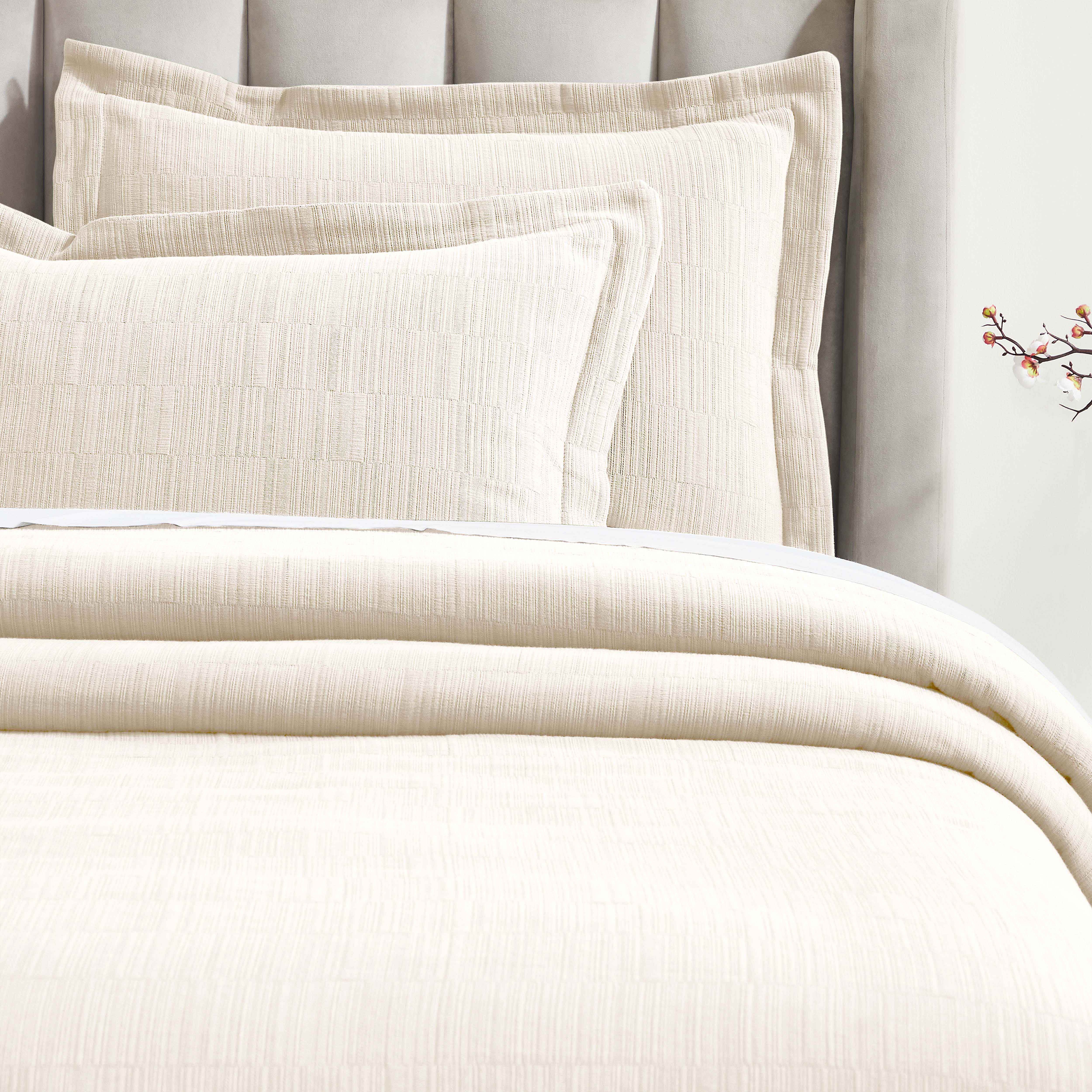 Premium Zenith Cotton Medium Weight Matelasse Bedspread & Sham Set - Queen Size, Luxury Textured Bedding for Master Bedroom & Guest Room Decor