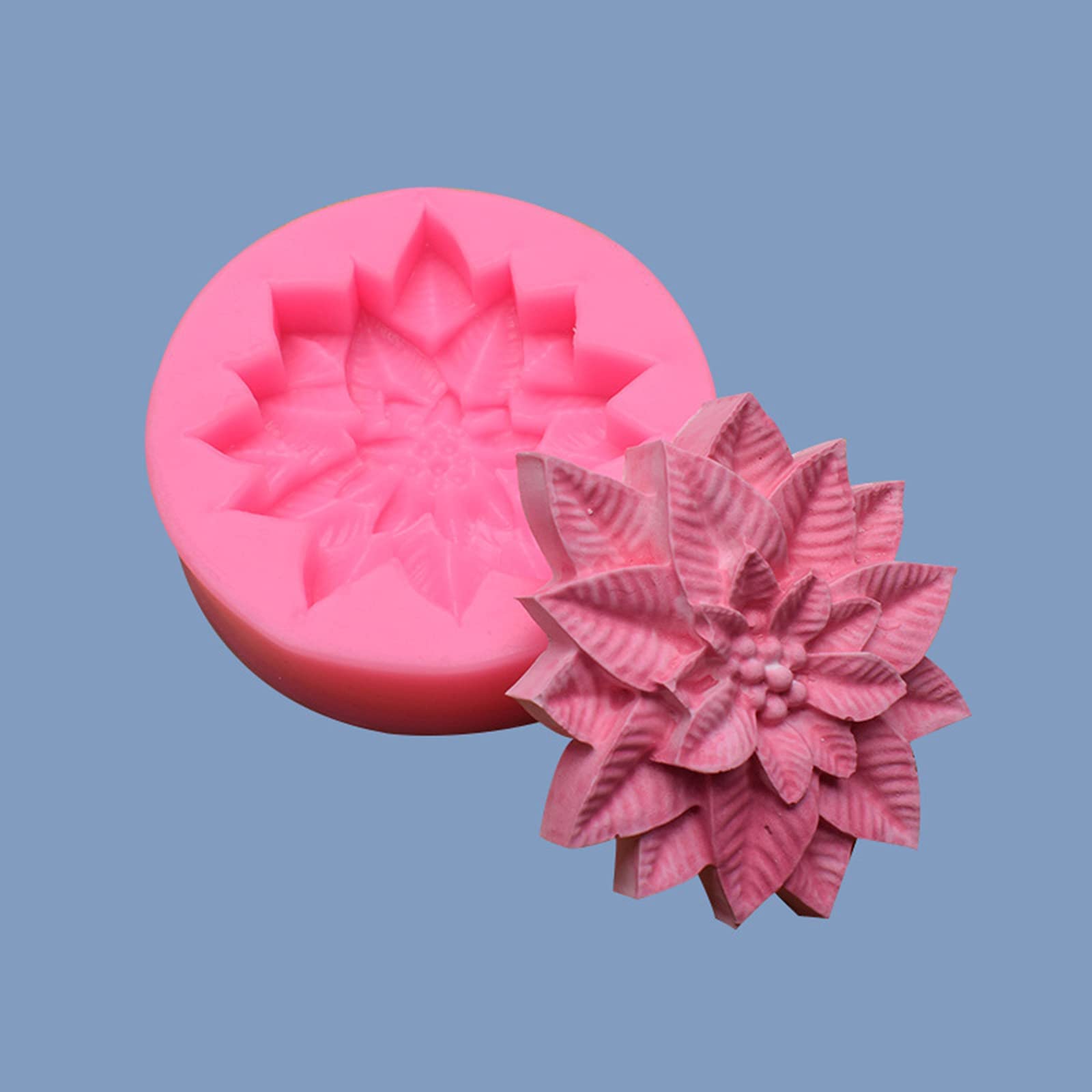 2 Pcs Flower Silicone Molds for Soap Making - DIY Handmade Soap, Cake, Chocolate, Biscuit & Pudding Molds - Perfect for Home Baking, Wedding Favors & Gift Making