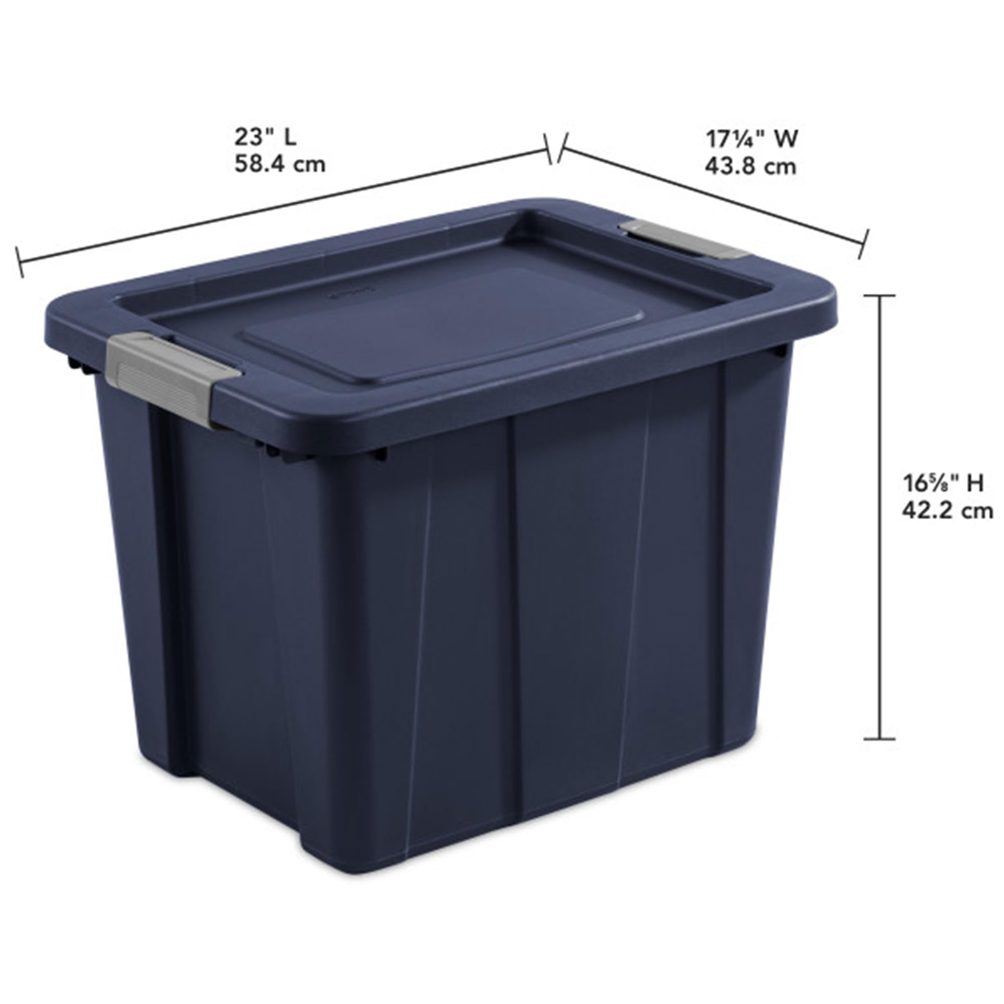 Sterilite 18-Pack 18 Gallon Heavy Duty Storage Bins with Secure Lids - Dark Indigo Tuff1 Totes for Home Organization, Garage Storage & Moving Supplies