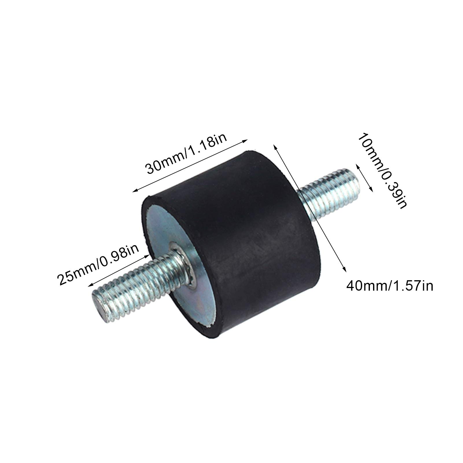 Keenso M10 40x30mm Rubber Vibration Isolator Mounts - Heavy Duty Anti-Vibration Shock Dampers for Air Compressor Pumps, HVAC Systems & Industrial Equipment (Set of 4)