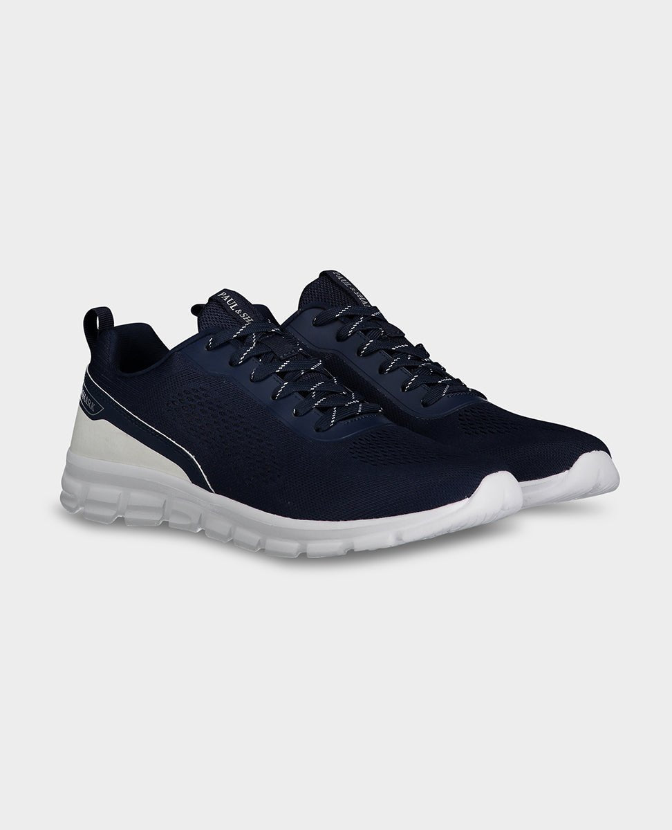 PAUL&SHARK Men's Blue Knit Sneakers - Comfortable Casual Shoes for Walking, Running & Everyday Wear
