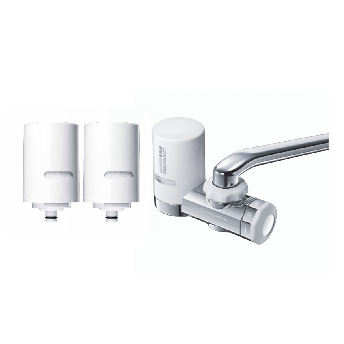 Cleansui EF201 Water Faucet Filter with 2 Extra EFC21 Replacement Cartridges - Easy Installation for Clean Drinking Water at Home, Office, or RV