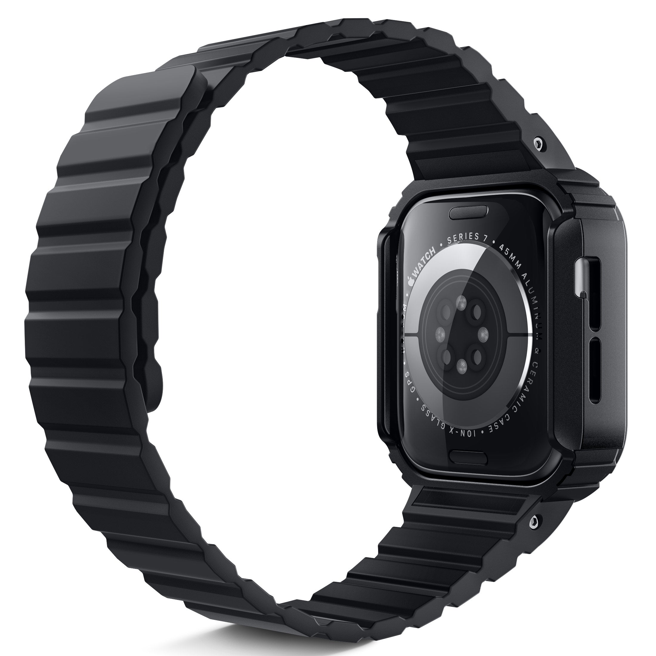 Apple Watch Unicorn Beetle Pro SEAL Case with Magnetic Band for 44mm/45mm Series - Black | Waterproof & Shockproof Protection for Outdoor Sports & Daily Wear