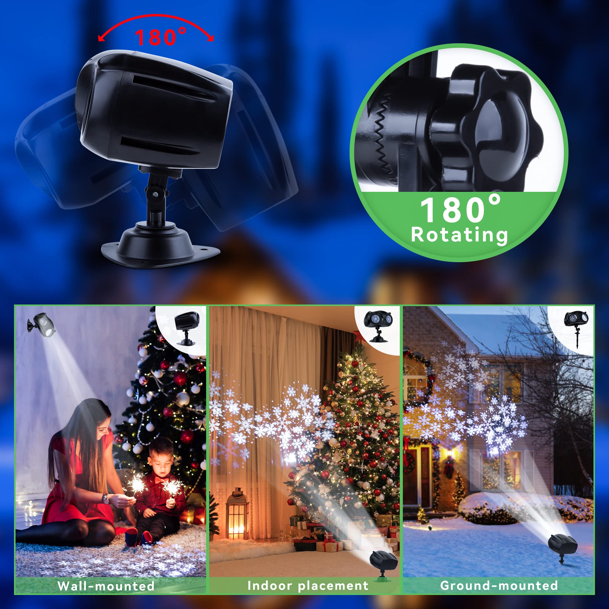 Waterproof LED Snowfall Lights for Outdoor Holiday Decor - Garden & Patio