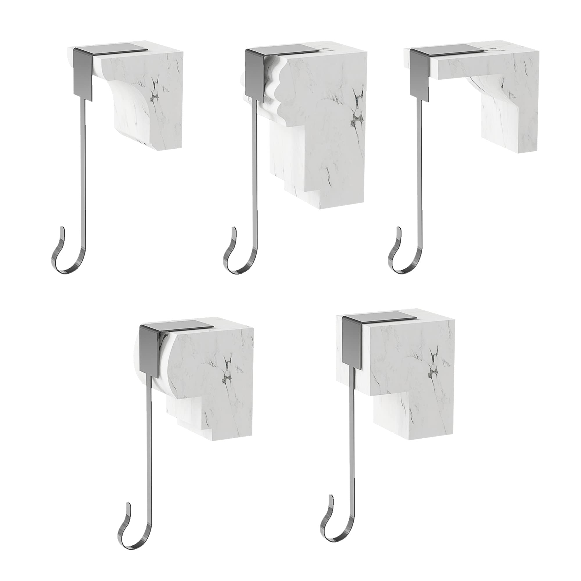 4 Pack Christmas Stocking Holders for Fireplace Mantel - Non-Slip Safety Hangers with Damage-Free Grip, Black Xmas Stocking Hooks (Perfect for Holiday Decor, Family Gatherings & Festive Home Styling)