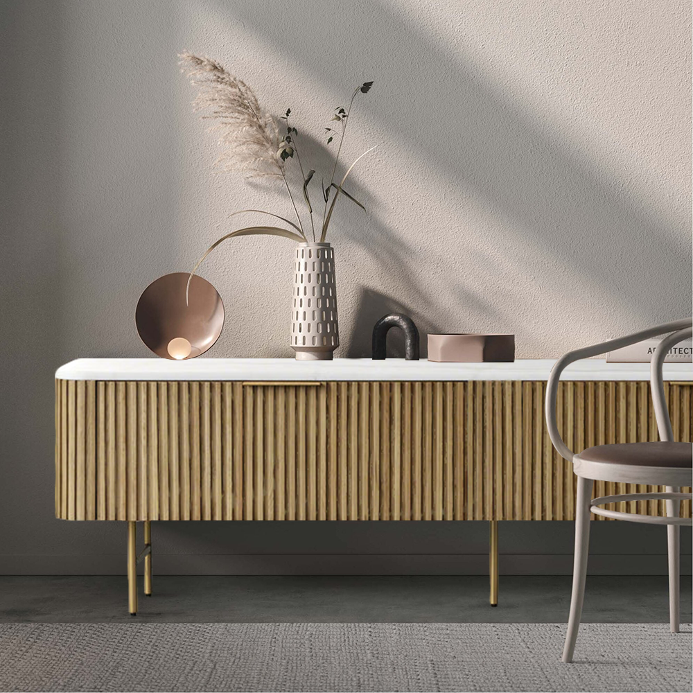 Fimley Low Media Console - Modern TV Stand with Storage for Living Room, Bedroom & Home Theater - Perfect for Organizing Electronics & Entertainment Systems