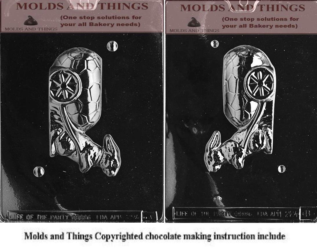 Easter Bunny Chocolate Candy Mold with Instructions for Baking & Gifts
