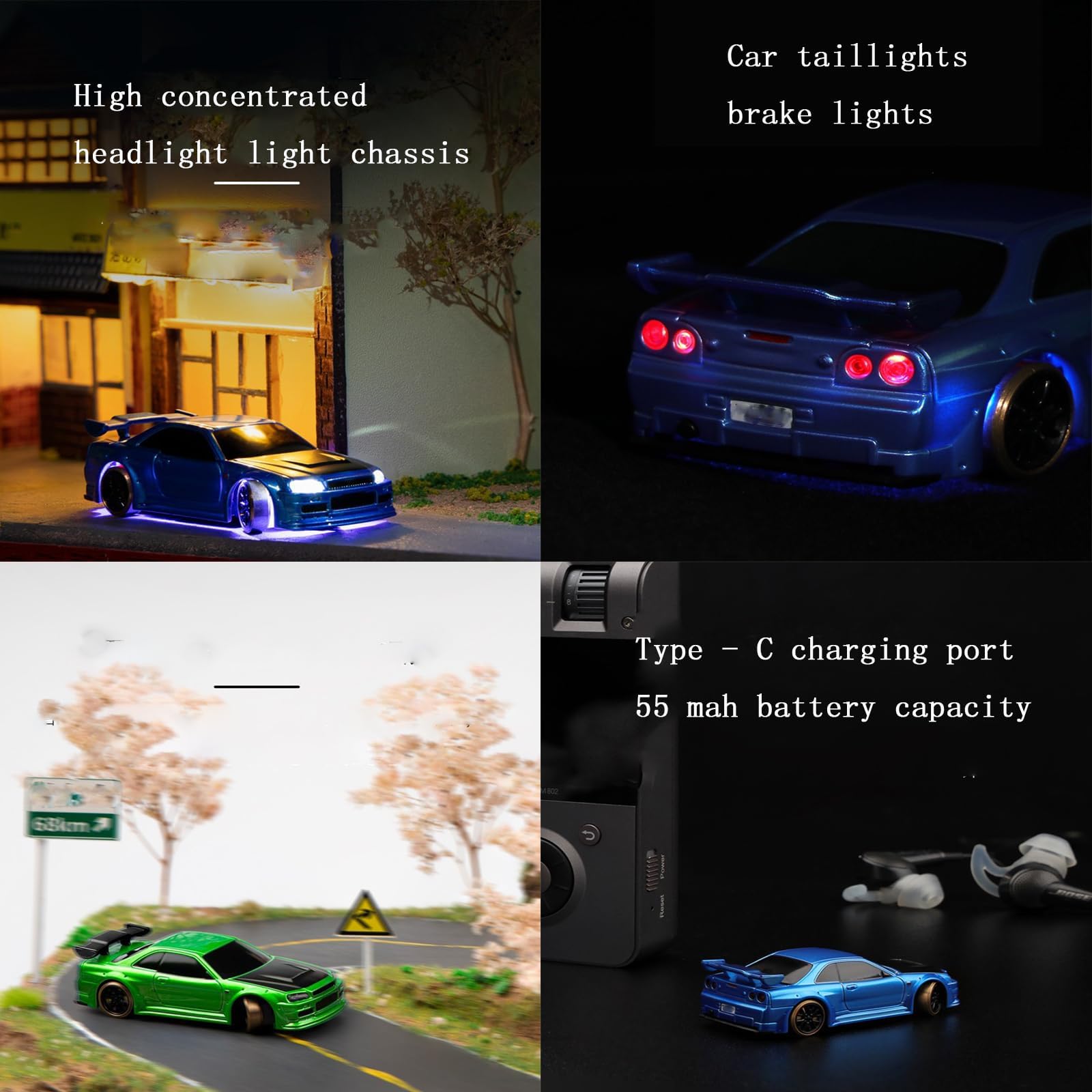 1/76 Scale Drifty Boyz RC Drift Car - Mini Remote Control Drifter with Vapor Slides for Tabletop Racing & Stunt Driving | Perfect for Indoor RC Car Racing, Kids Toys, and Hobby Enthusiasts