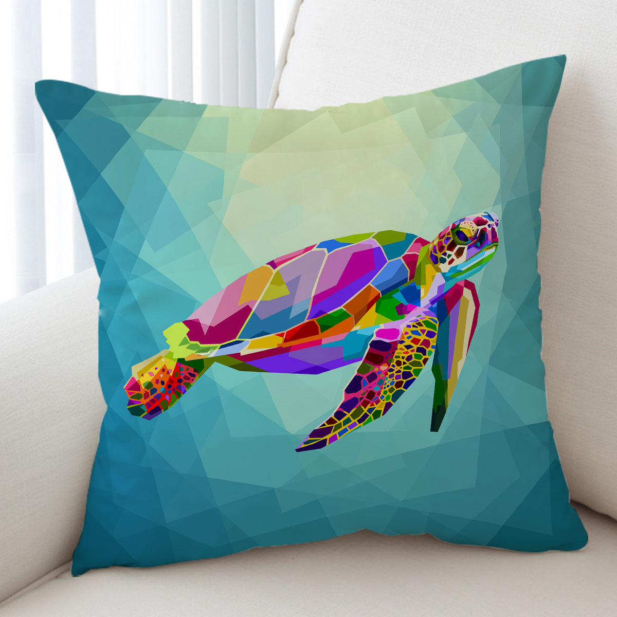 Hawaiian Sea Turtle Pillow Cover - Tropical Ocean Theme Decorative Throw Pillow Case for Living Room, Bedroom, or Beach House Decor - 18x18 Inches