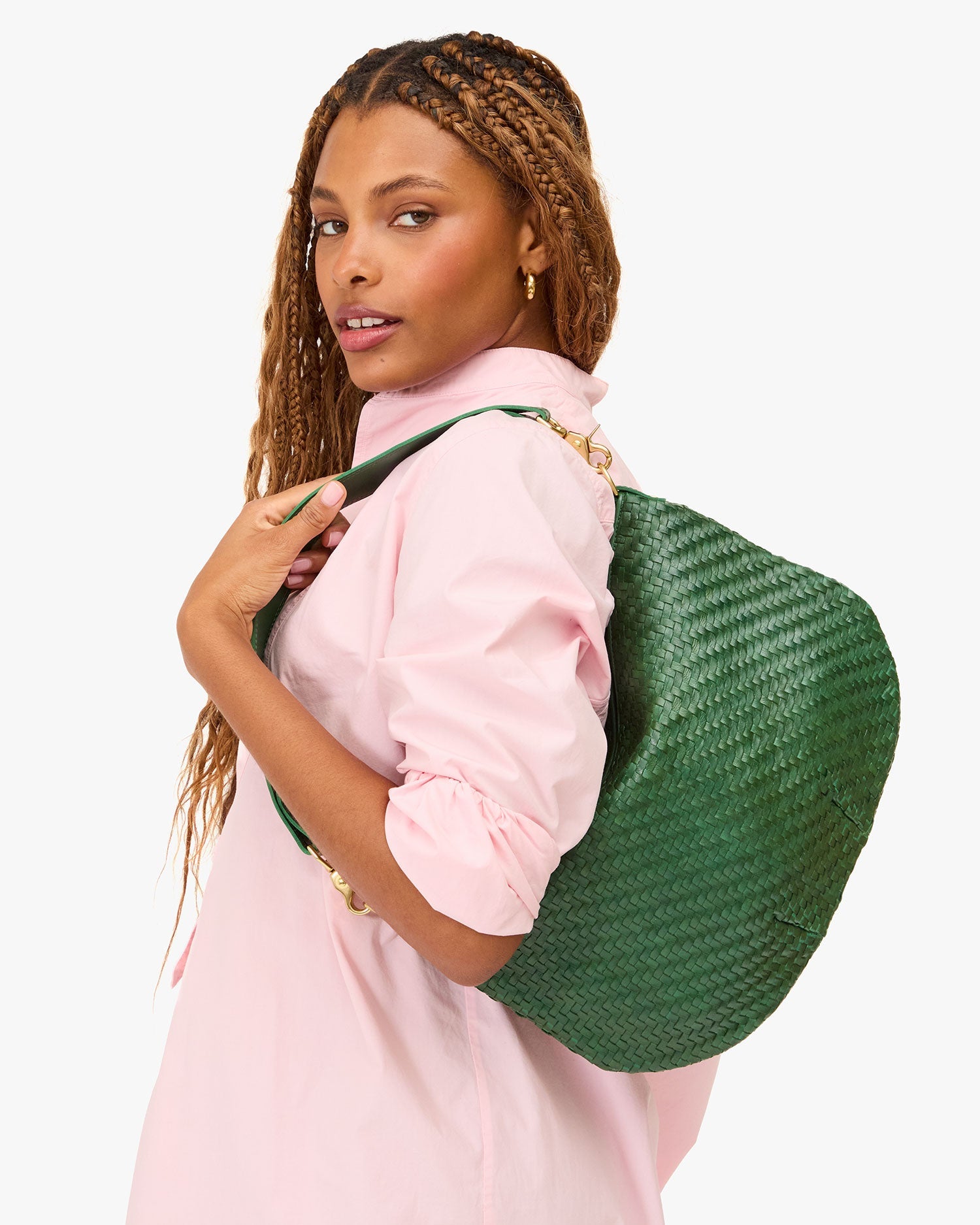 Moyen Messenger Bag - Evergreen Woven Crossbody Purse with Zig Zag Pattern - Perfect for Work, Travel & Everyday Use