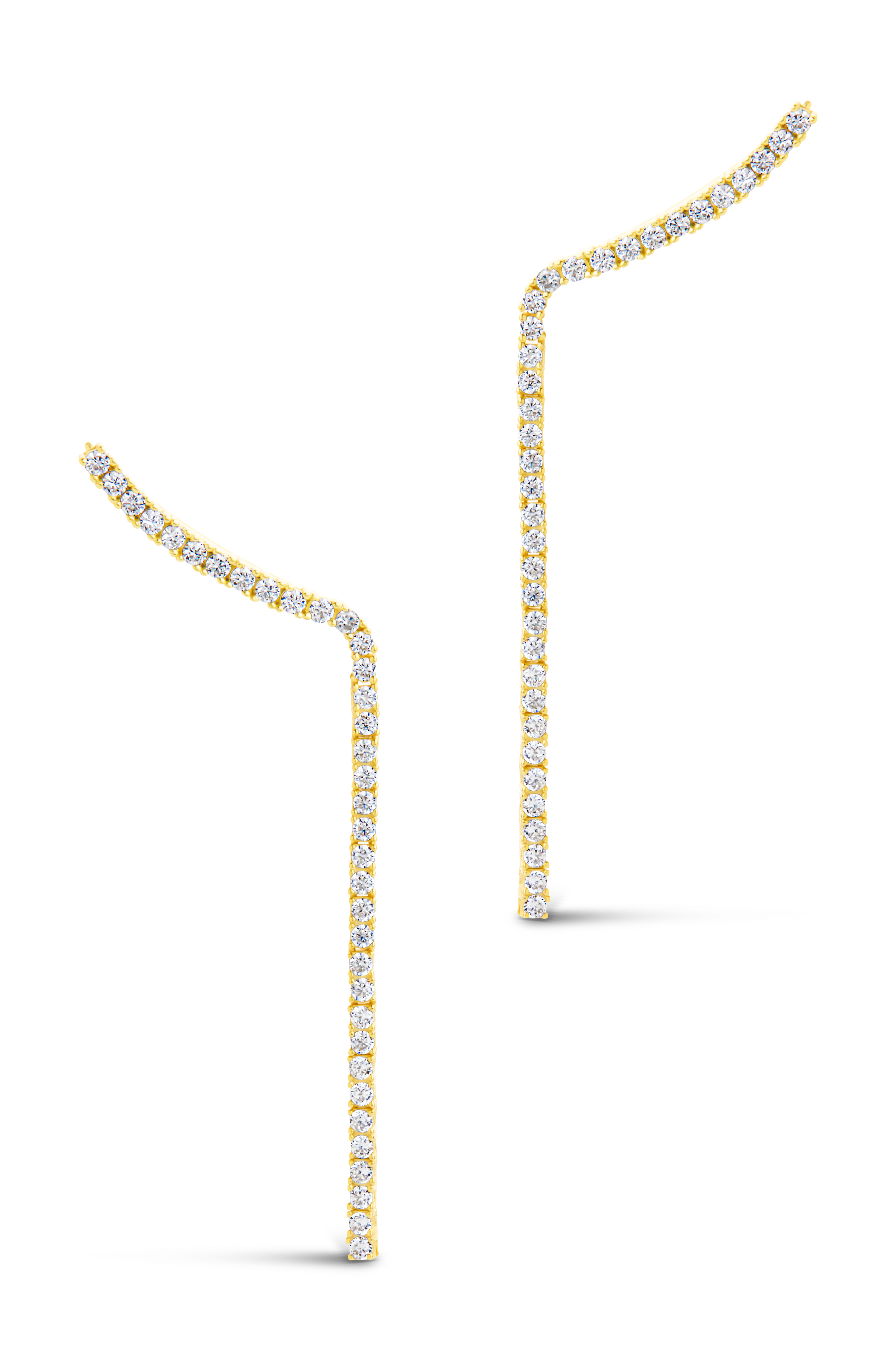 Arwen CZ Crawler Dangle Stud Earrings for Women - Elegant Cubic Zirconia Drop Earrings for Party, Wedding & Evening Wear