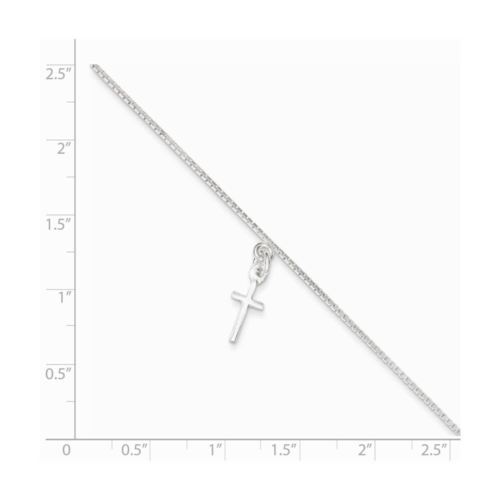 Black Bow Sterling Silver Cross Anklet - 10 Inch Adjustable Ankle Bracelet for Women | Perfect for Everyday Wear, Gifts & Boho Fashion