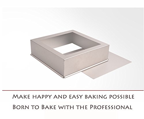 Non-Stick 6 Inch Square Baking Pan with Removable Bottom - Oven Safe Loaf Pan, Cake Tin for Baking Bread, Brownies & Desserts - Perfect for Home Baking, Parties & Gifts (Silver)