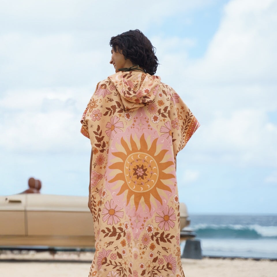 Boho Sun Beach Towel Poncho - Soft & Stylish Cover Up for Women - Perfect for Beach, Pool, Yoga & Travel - Quick Dry & Lightweight