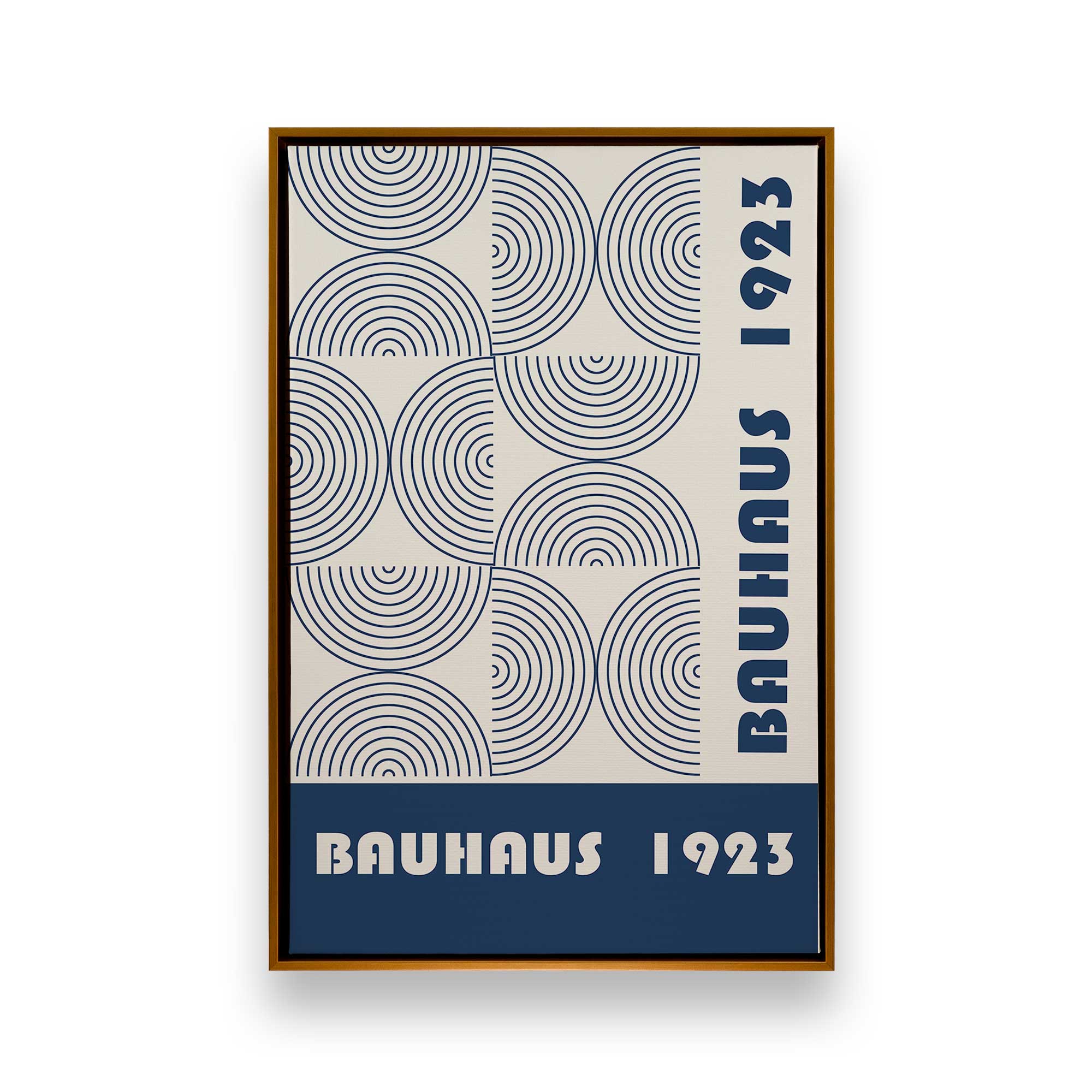 1923 Bauhaus Blue Geometry Art Prints - Set of 2 Premium Canvas Wall Decor for Modern Home & Office | Mid-Century Abstract Wall Art for Living Room, Bedroom or Gallery