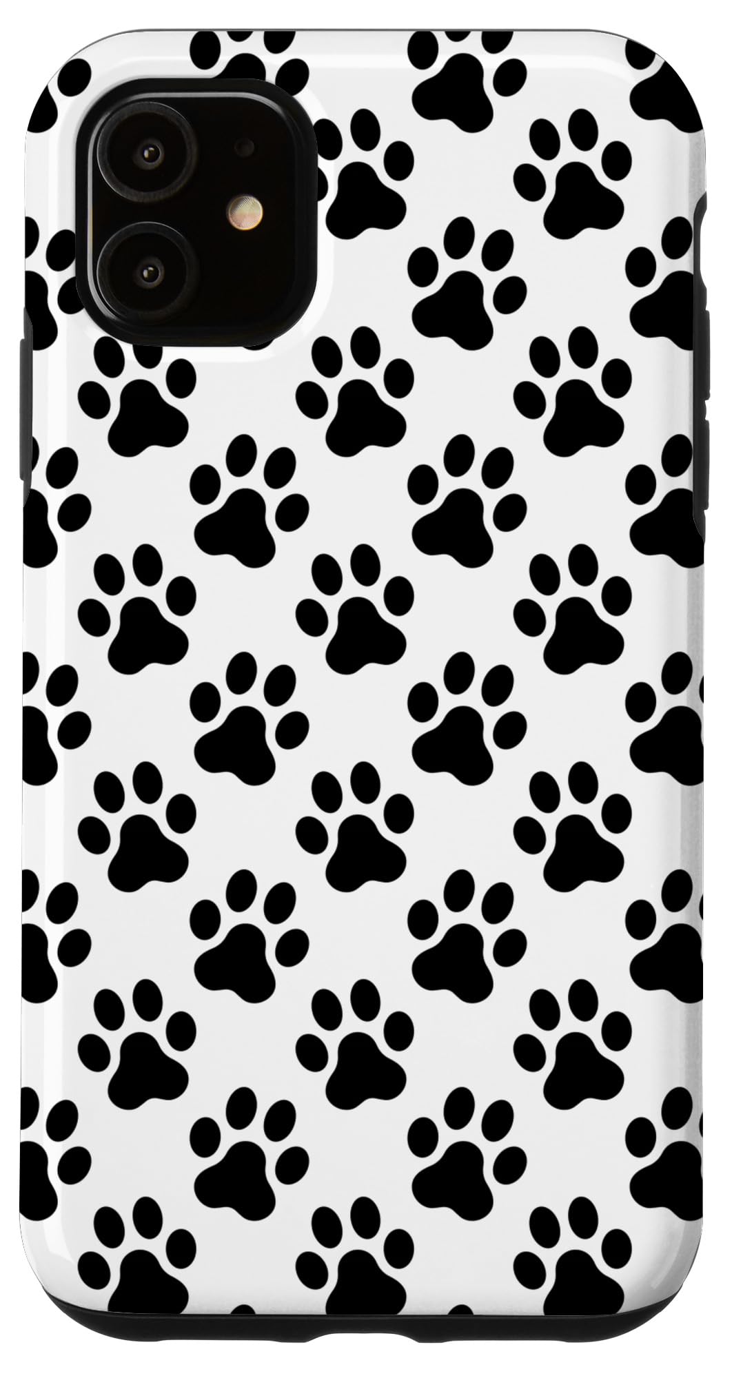 iPhone 11 Dog Paw Print Phone Case - Cute Black & White Pet Lover Gift for Women & Men - Perfect for Dog Owners, Animal Enthusiasts & Gift Occasions
