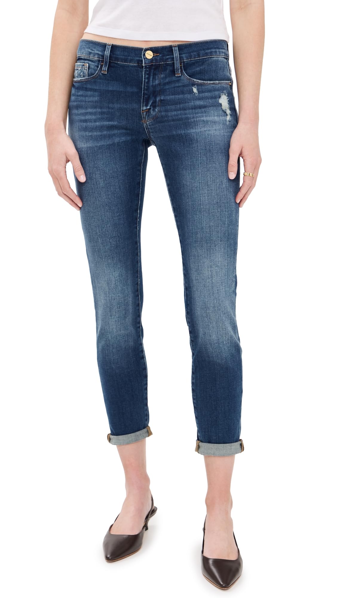 FRAME Women's Le Garcon Jeans - High Waist Straight Leg Denim Pants for Casual Wear & Everyday Outfits