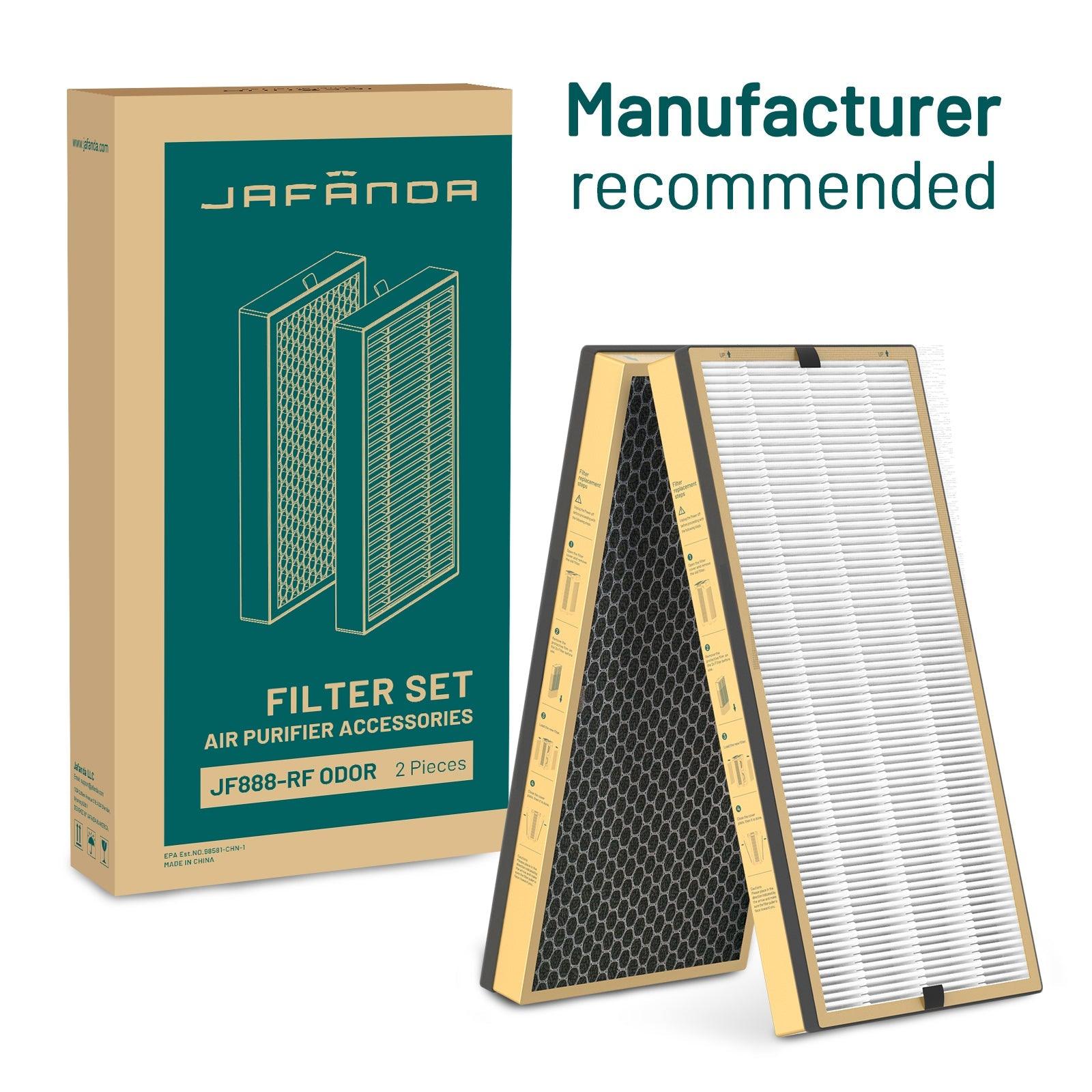 Jafanda JF888 Odor Replacement Filter - 2 Pack - Compatible with Air Purifiers & HVAC Systems - Eliminates Bad Smells & Allergens at Home or Office
