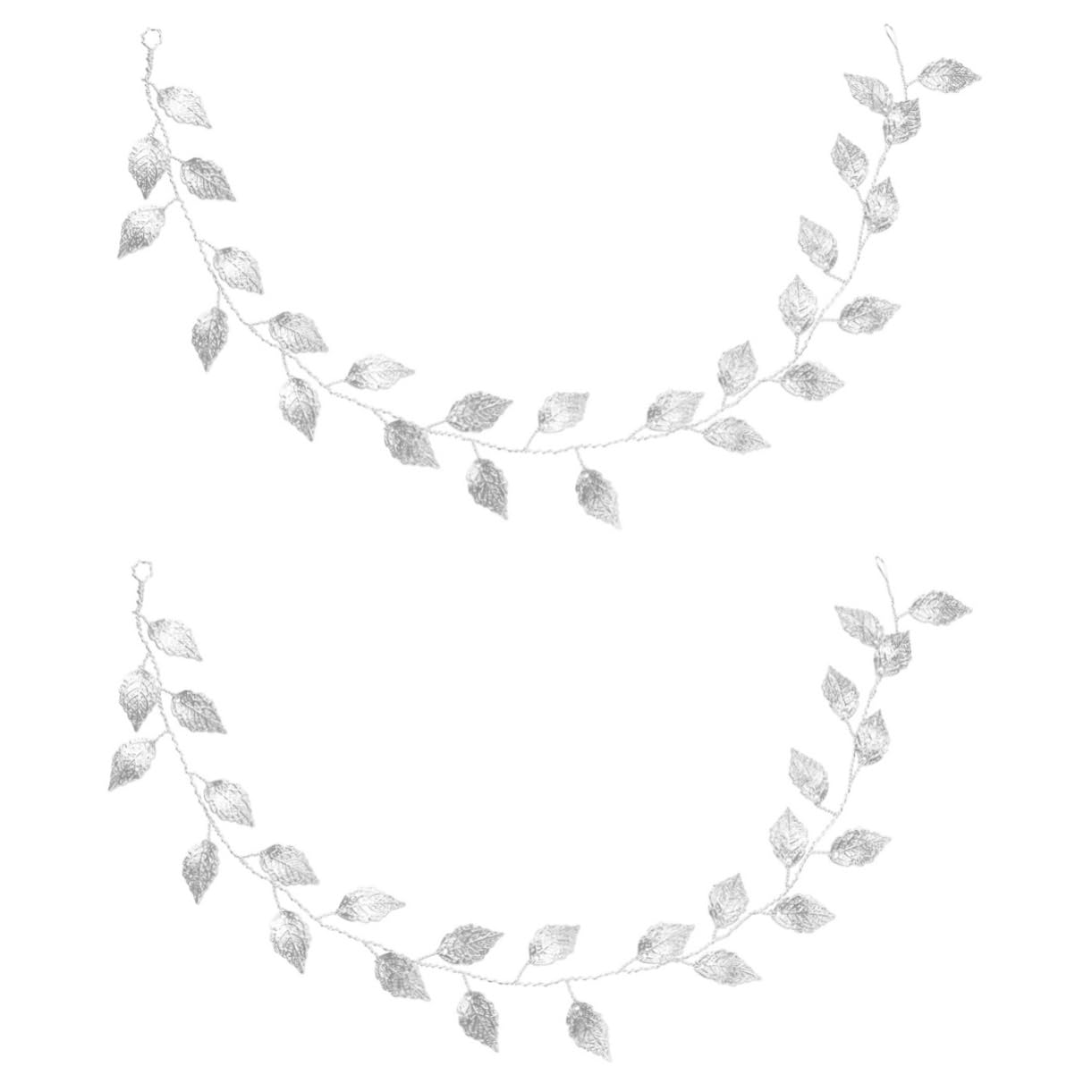 2 Pcs Leaf Tiara Hair Jewelry - Pearl Bridal Headpiece for Wedding, Goddess Bride Wig Accessories | Perfect for Bridal Showers, Festivals & Special Occasions