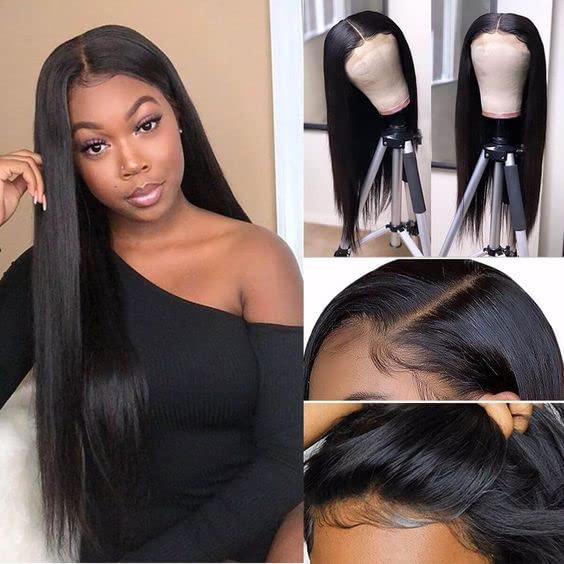 Brazilian Virgin Human Hair Lace Wigs 180% Density - 24 Inch 13x4 Lace Front Wig for Black Women | Natural Color, Soft & Breathable | Perfect for Daily Wear, Parties & Special Occasions