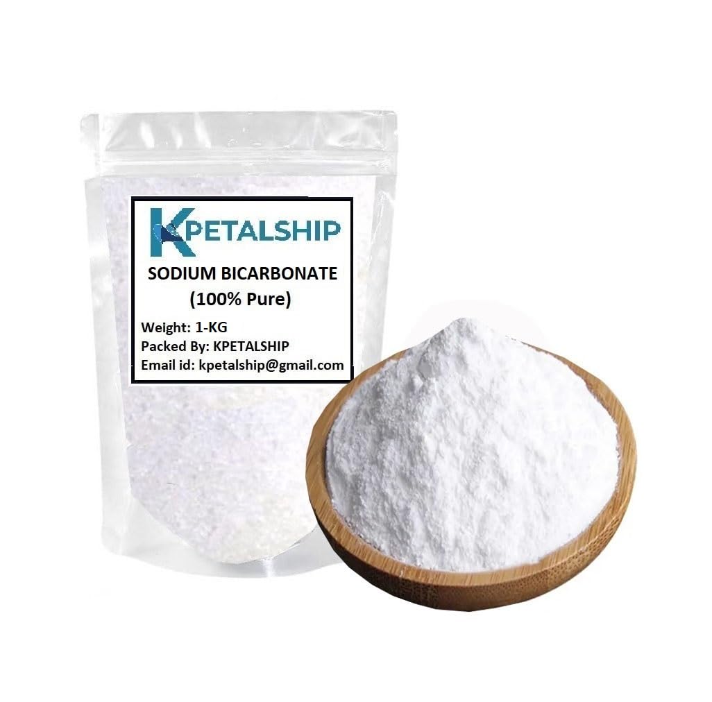 KPETALSHIP® Sodium Bicarbonate Powder - 1KG Bulk for Water Treatment, Glass Manufacturing, Detergent Production | Industrial Grade Baking Soda for pH Balancing, Cleaning & Fire Extinguishing | Perfect for Factories, Labs & Commercial Use