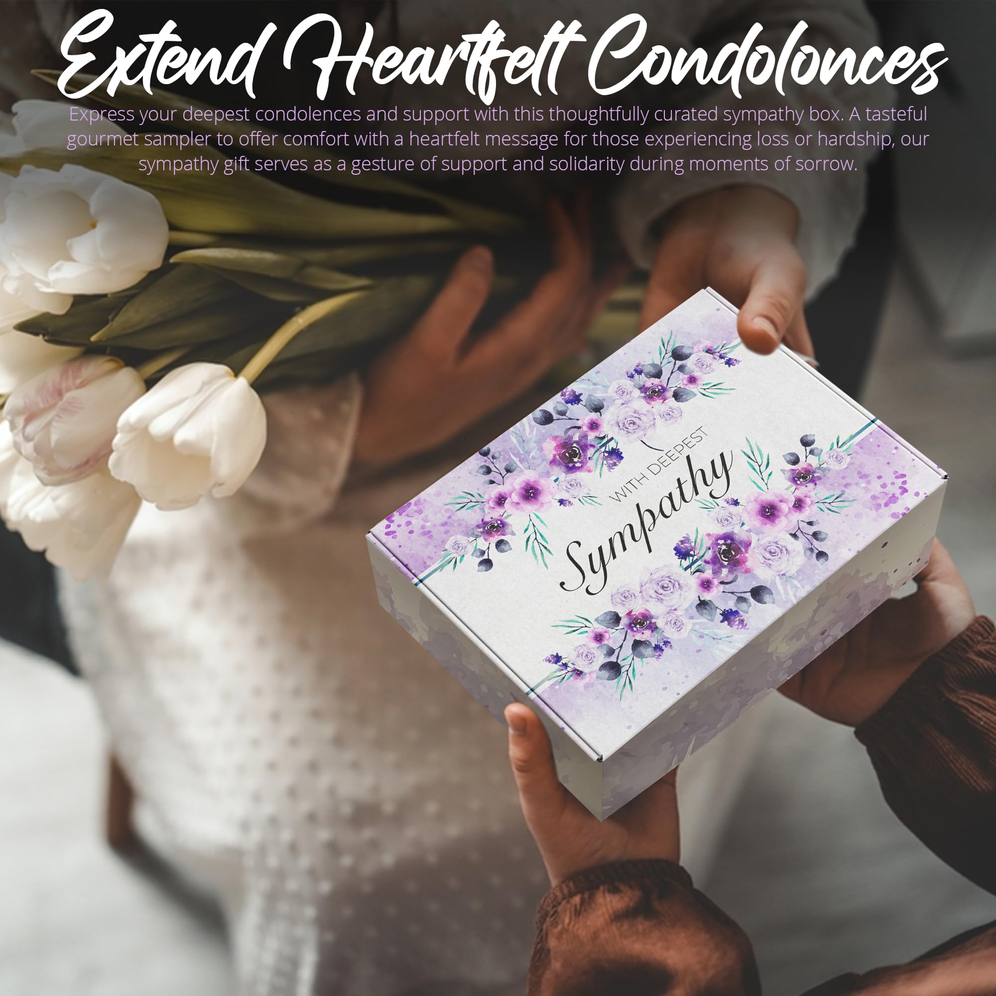 Sympathy Gift Basket - Meat & Cheese Condolence Gift for Loss of Loved One (Dad, Mom, Husband, Sister, Friend) | Thoughtful Bereavement Food Basket for Funeral, Memorial Service & Comforting Grieving Families