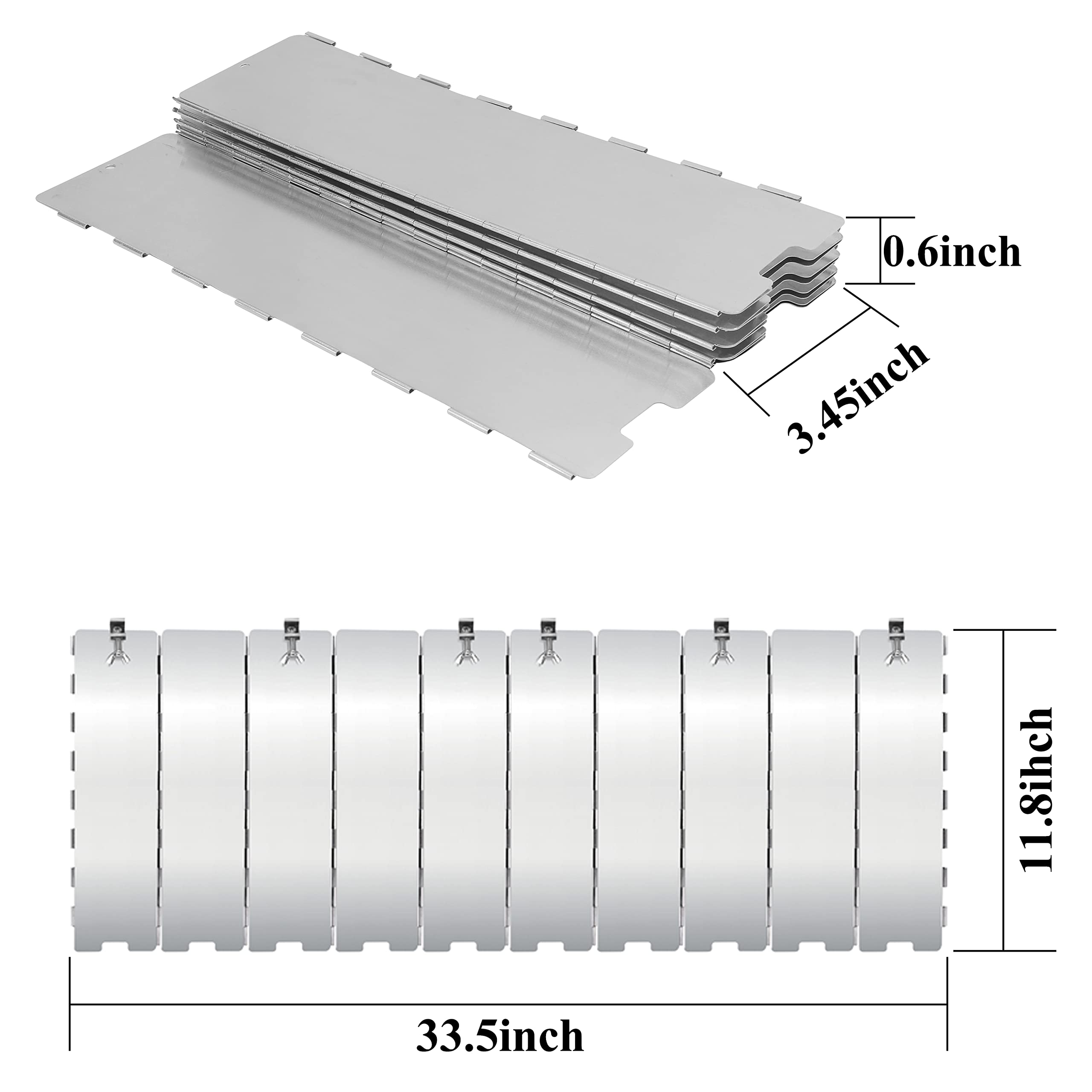 Foldable Patio Heater Reflector Shield - Compatible with Propane & Natural Gas Heaters (Round/Square) - Durable Heat Focusing Reflector for Outdoor Patio, Deck, and Garden Use