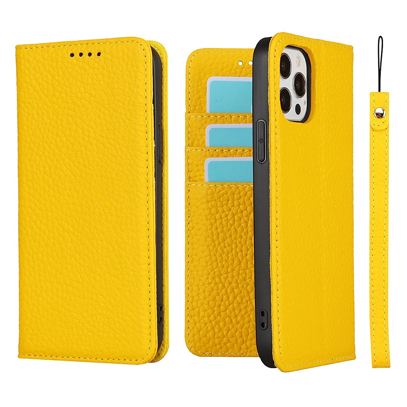 Premium Genuine Leather iPhone 13 Pro Max Wallet Case (6.7