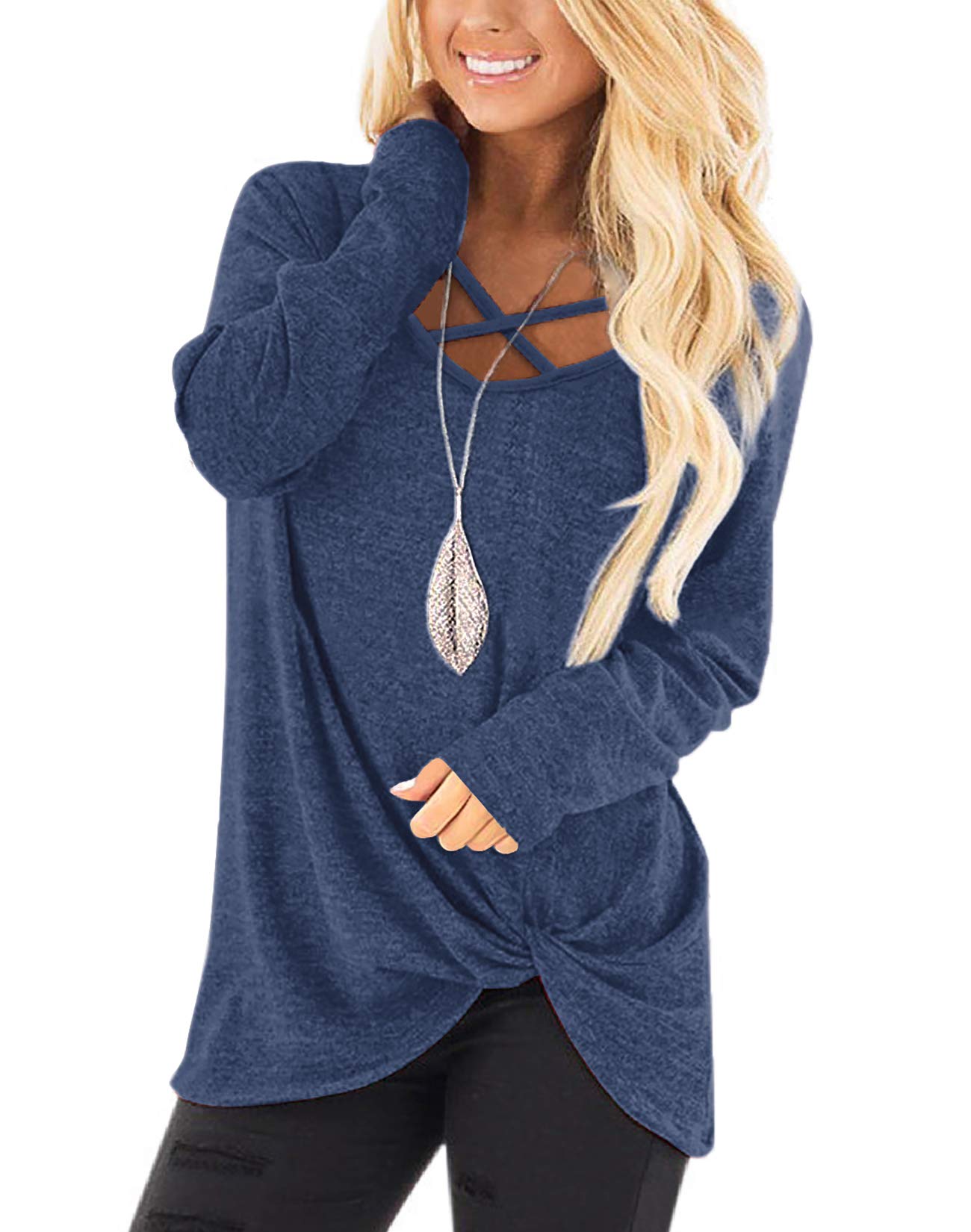 NIASHOT Women's Long Sleeve V-Neck Casual Sweater Top | Fall Fashion Layering Piece for Work & Weekend Outfits