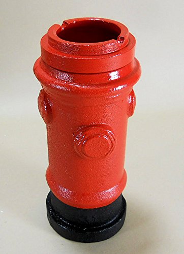 Carver’s Olde Iron 7 Inch Red Fire Hydrant Cast Iron Standing Outdoor Ashtray - Perfect for Patio, Garden, and Smoking Areas