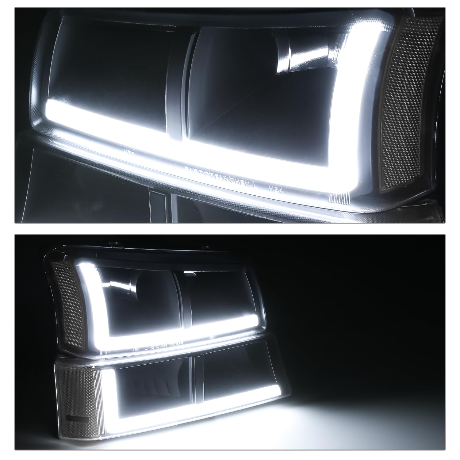 M-AUTO LED Headlights for 03-06 Chevy Silverado - DRL Daylight Strips | Off-Road & Night Driving