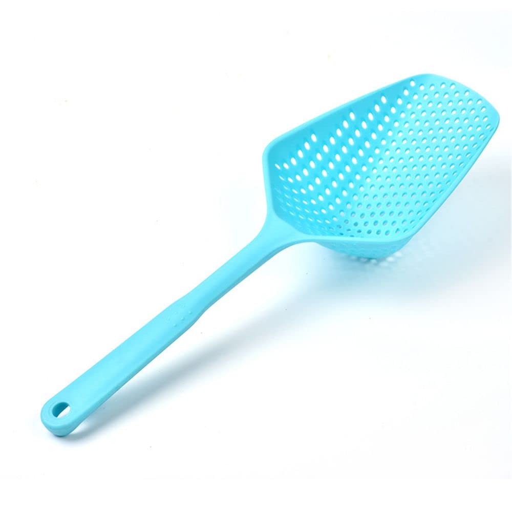Jurhomie 1PC Kitchen Strainer Scoop - Durable Food Colander with Handle for Soup, Pasta, Vegetables - Blue Cooking Gadget for Easy Draining & Filtering - Perfect for Home Chefs & Meal Prep