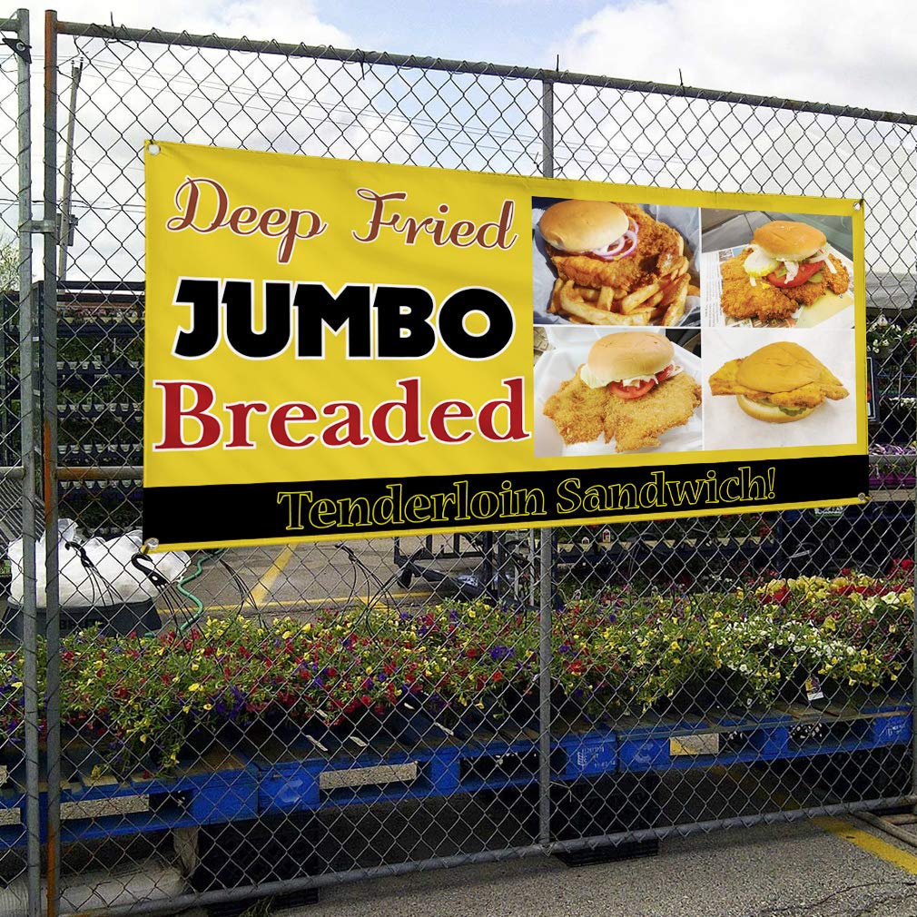 Vinyl Banner - Durable Weatherproof Outdoor Business Sign (48x96 Inches, Yellow, 8 Grommets) - Perfect for Advertising, Events, Yard Sales & Industrial Use