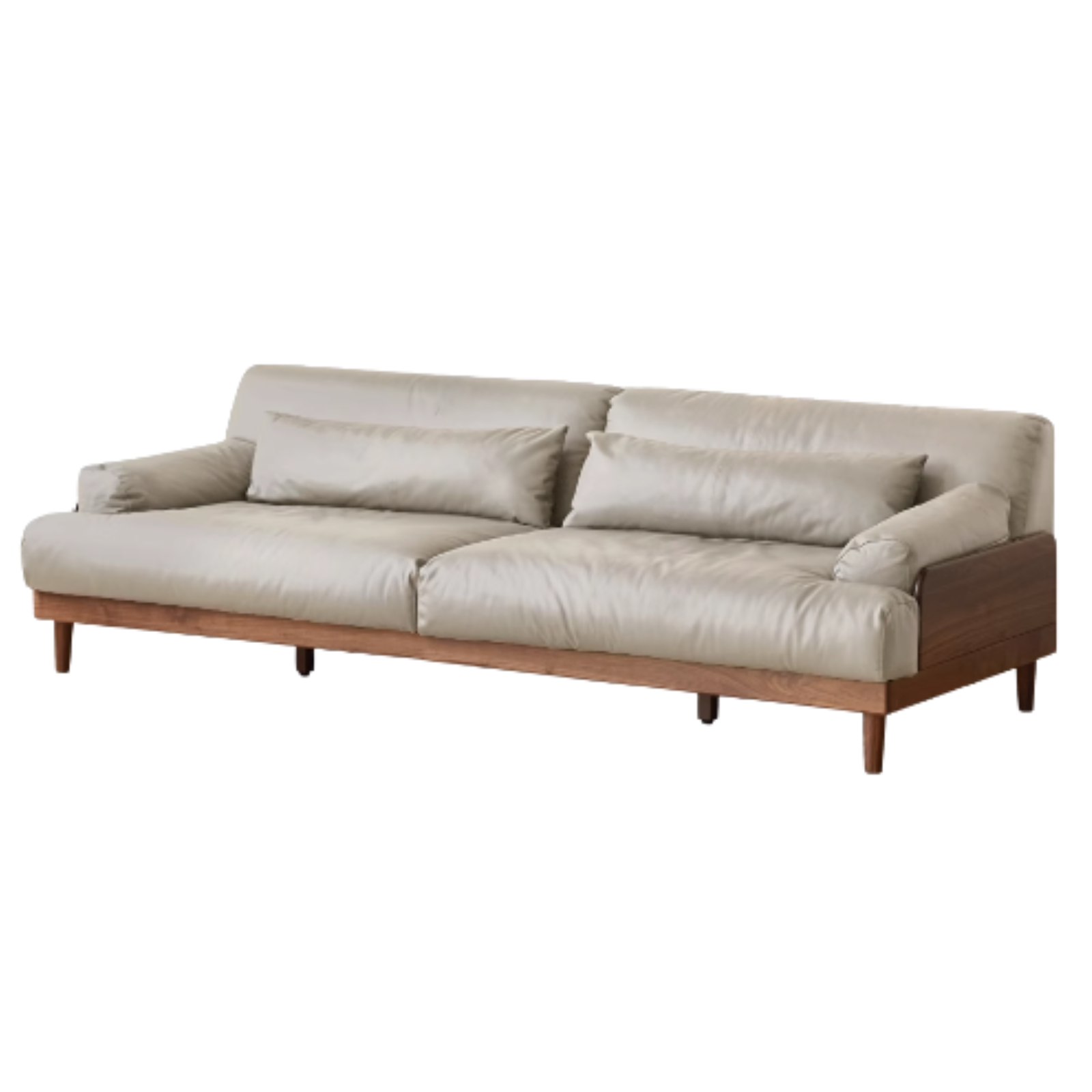 111.8x40.1x29.9 inch/ 284x102x76 cm / Rich dark walnut color/ Black Walnut sofa Ecological Chrysanthemum White