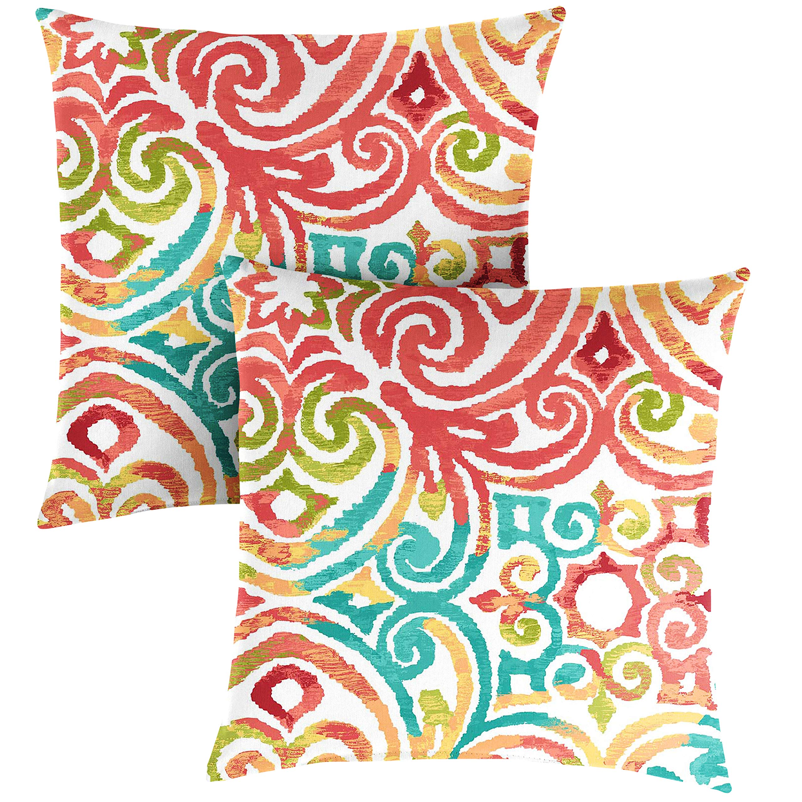 Sorra Home Knife Edge Throw Pillows Set of 2 - Decorative Indoor Outdoor Cushions in Vibrant Colors for Sofa, Patio & Bedroom Decor