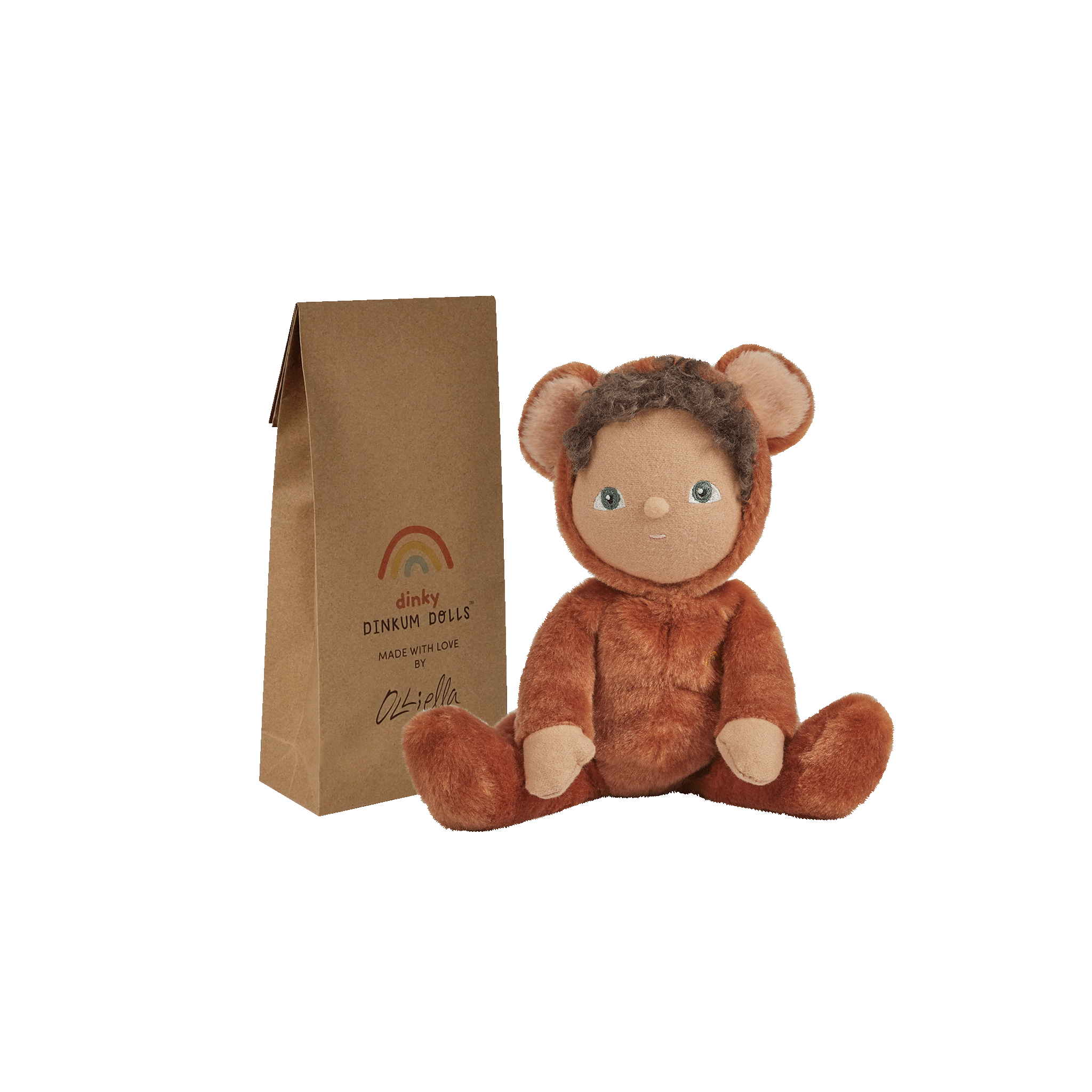 Dinky Dinkums Forest Friends Bobby Bear - Adorable Plush Teddy Bear for Kids | Perfect for Cuddling, Nursery Decor & Gift Giving