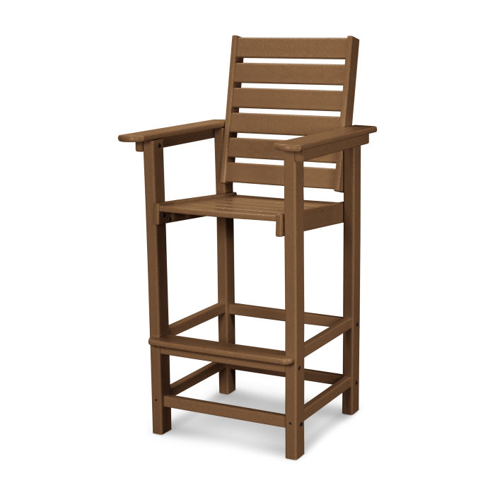 POLYWOOD Captain Bar Chair - Durable Outdoor Bar Stool for Patio, Deck, and Poolside - Weather-Resistant High Top Chair with Back Support - Perfect for Entertaining and Relaxing Outdoors
