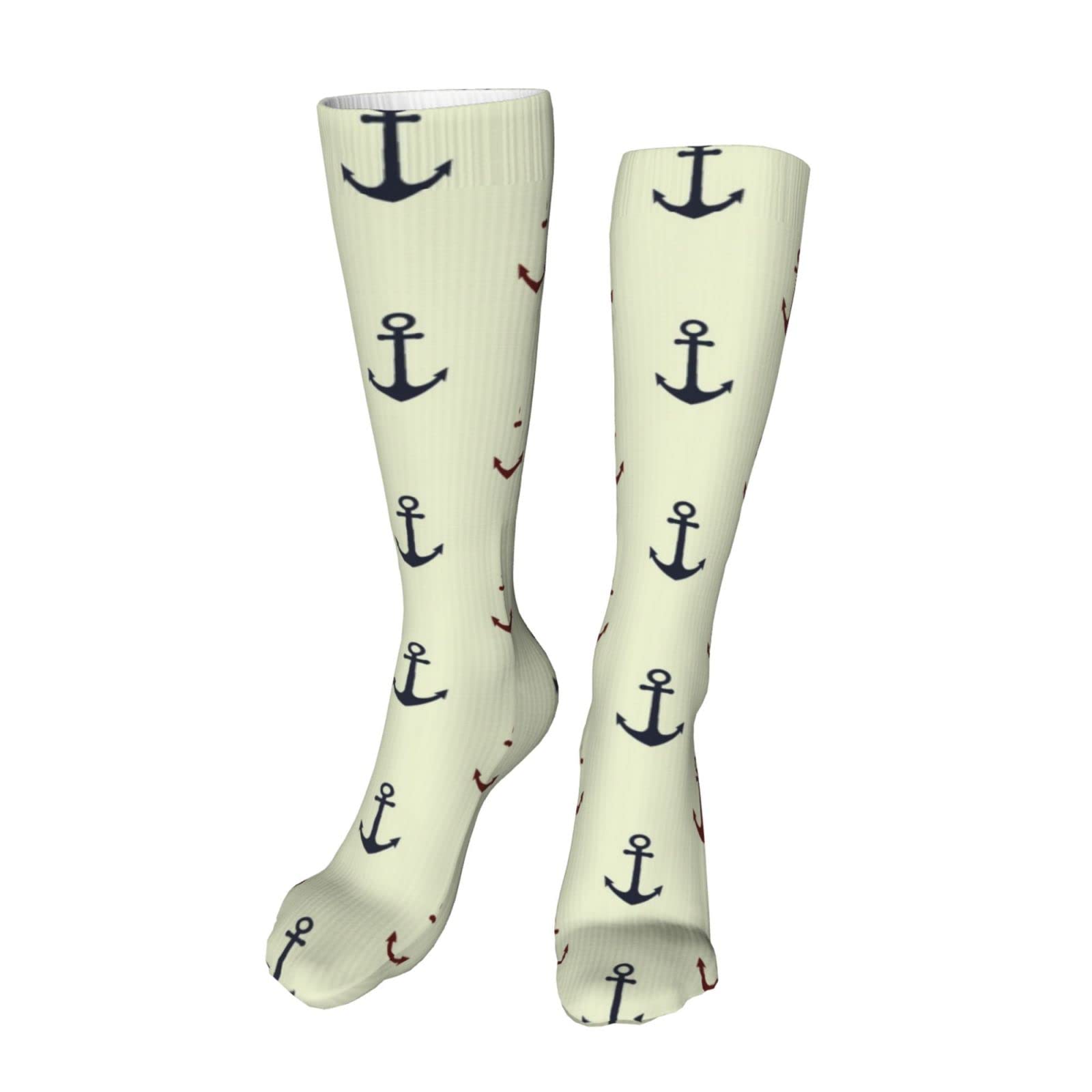 Vintage Sheet Music Knee High Socks for Women & Men - Classic Musical Note Design Cotton Crew Socks - Perfect for Musicians, Dancers, and Music Lovers as Gifts or Performance Wear