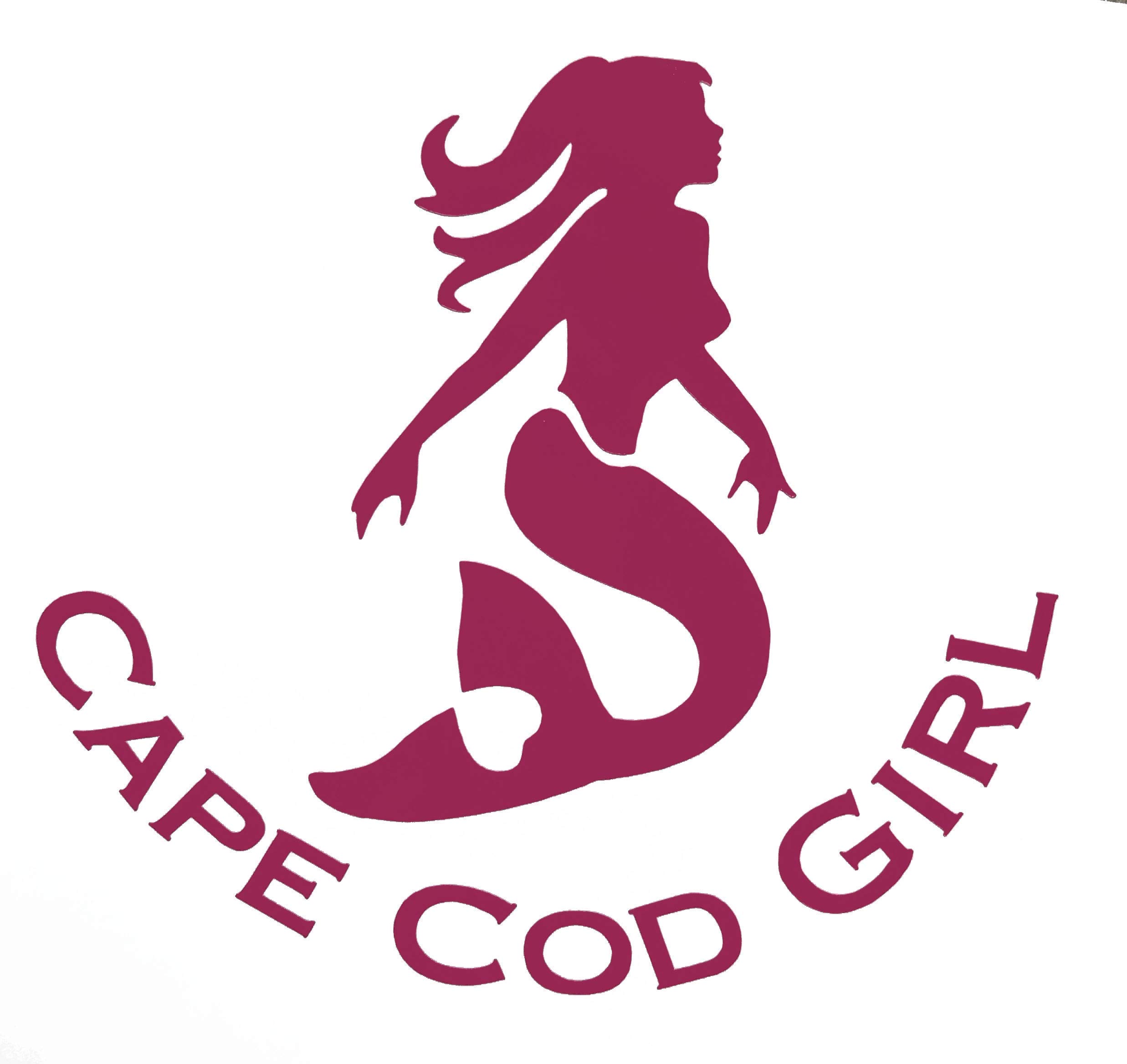 Custom Mermaid Cape Cod Girl Vinyl Decal - Waterproof Nautical Beach Bumper Sticker for Cars, Tumblers & Laptops - Personalized Cape Cod Decal for Windows, Walls & DIY Crafts - Perfect for Beach Lovers & Coastal Home Decor