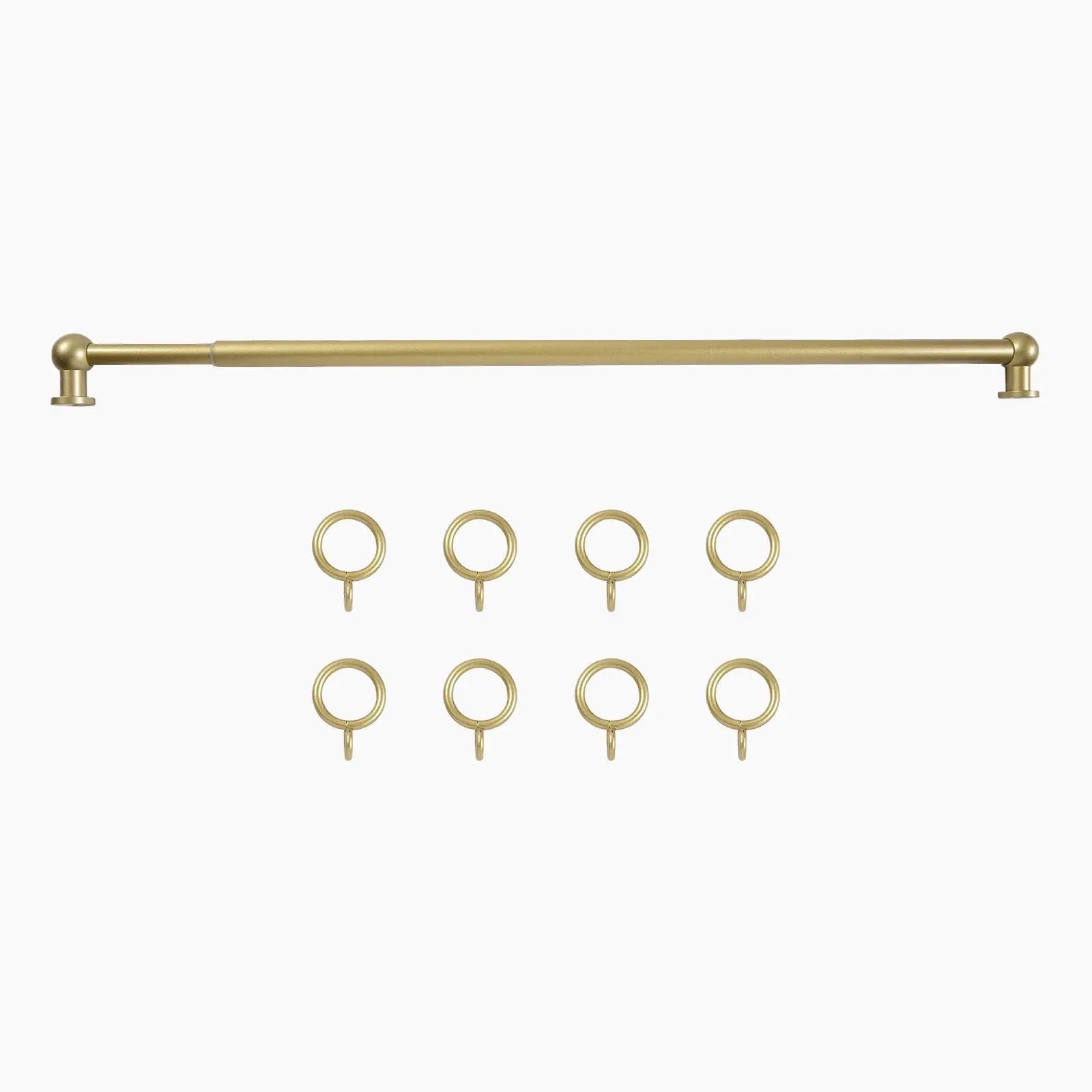 Stylish Milo Brass Cafe Curtain Rods with Rings - Perfect for Kitchen Windows, French Doors & Small Spaces - Vintage Home Decor