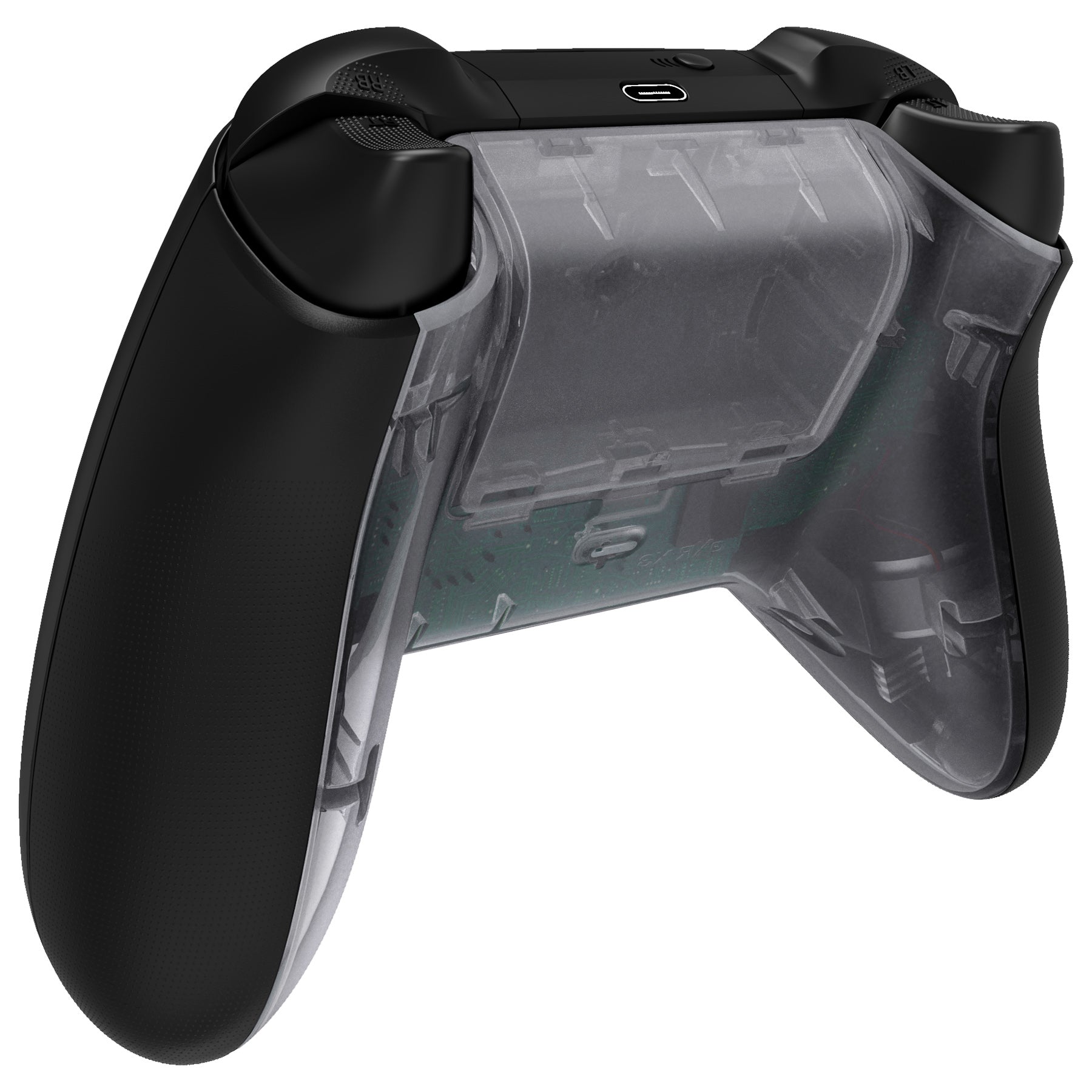 eXtremeRate Clear Replacement Bottom Shell with Battery Cover for Xbox Series X & S Controller - Perfect for Gaming & Customization