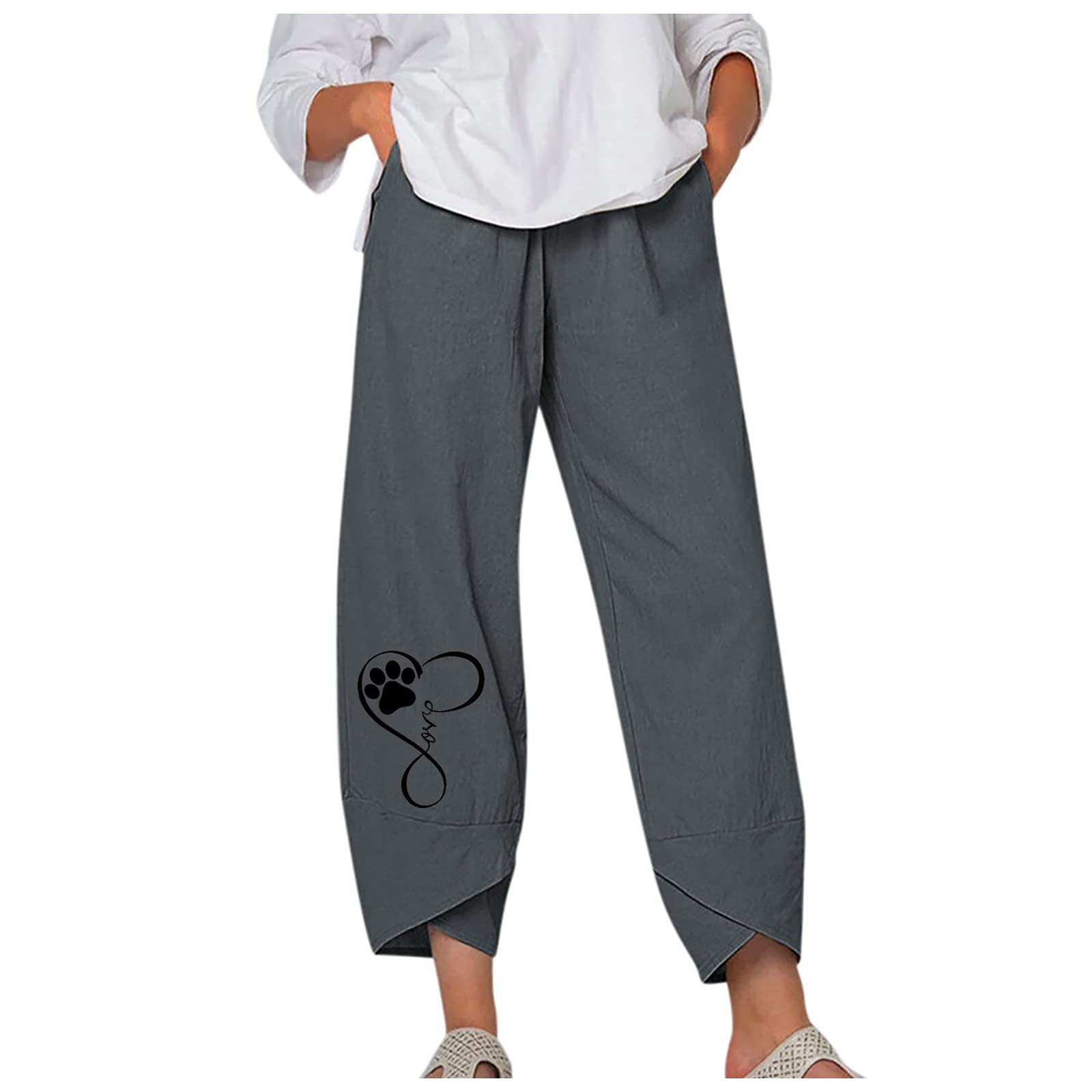 FIRERO Women's Plus Size Boho Print Palazzo Pants - Wide Leg Linen Lounge Pants, High Waist Summer Loose Pants for Casual Wear, Beach Vacation & Boho Fashion Outfits