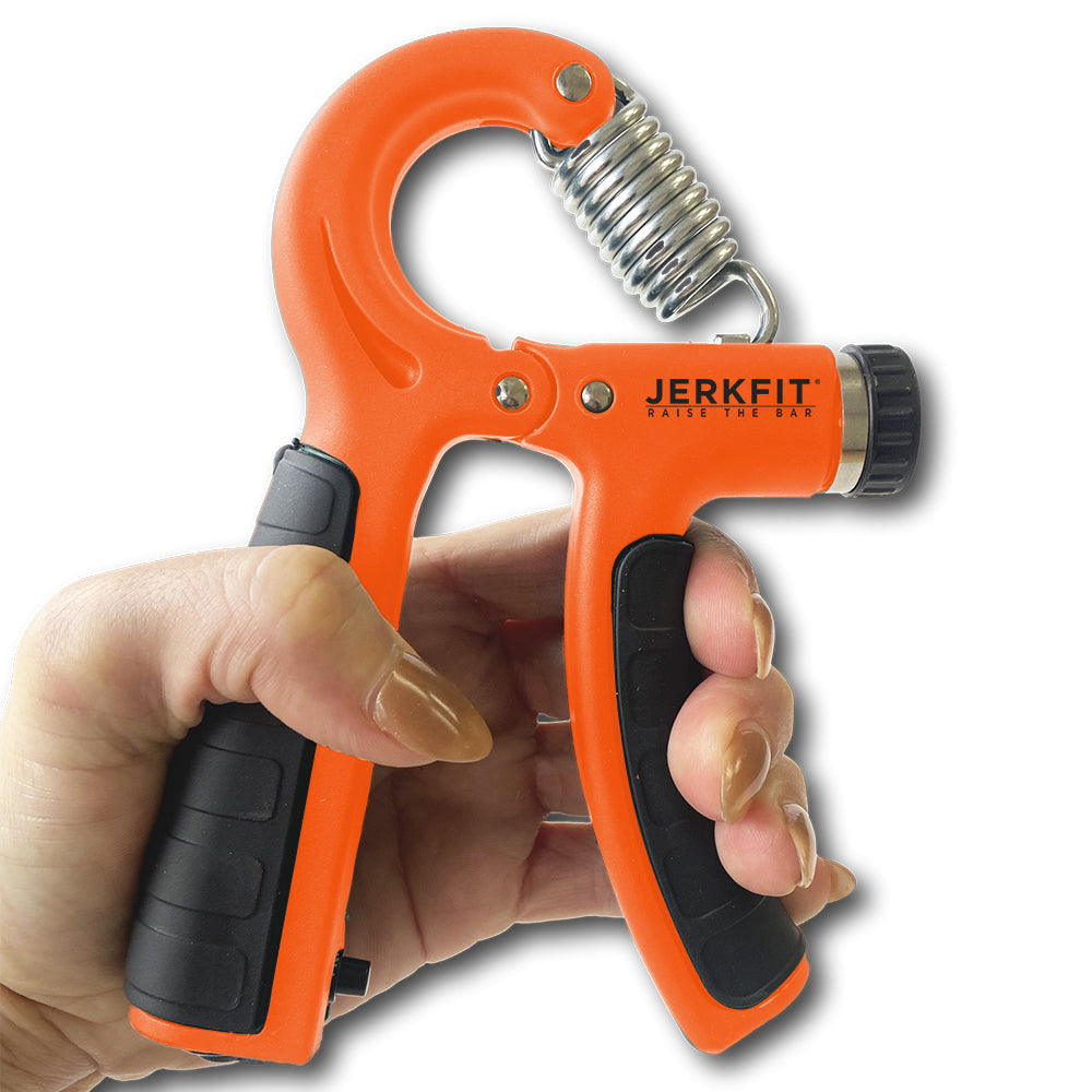 JerkFit Adjustable Grip Strength Hand Exerciser - Improve Grip & Forearm Strength for Rock Climbing, Weightlifting & Rehabilitation - Perfect for Athletes & Physical Therapy